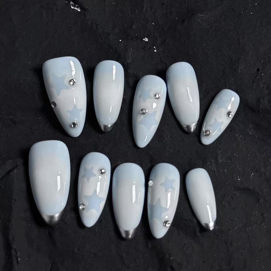 Arctic Ocean | 3D Handmade Reusable Press - on Nails | CLAWSIE Nails