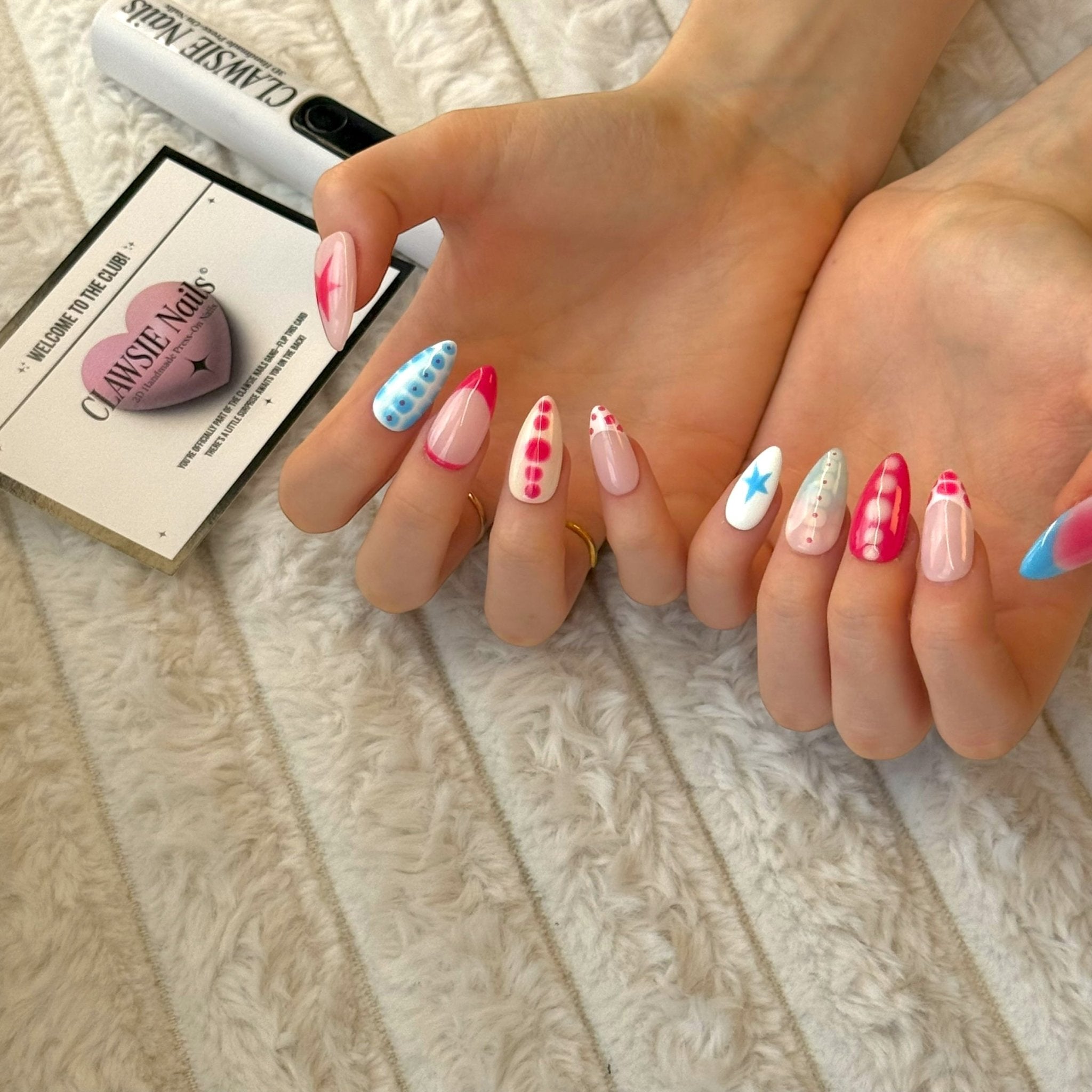 Beach Goddess | 3D Handmade Reusable Press - on Nails | CLAWSIE Nails