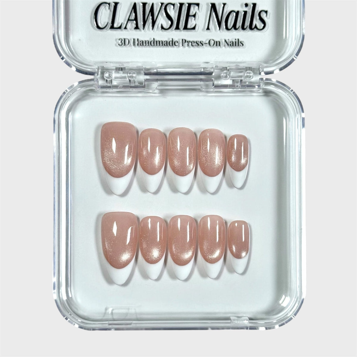 Blanc Silk | 3D Handmade Reusable Press-on Nails | CLAWSIE Nails