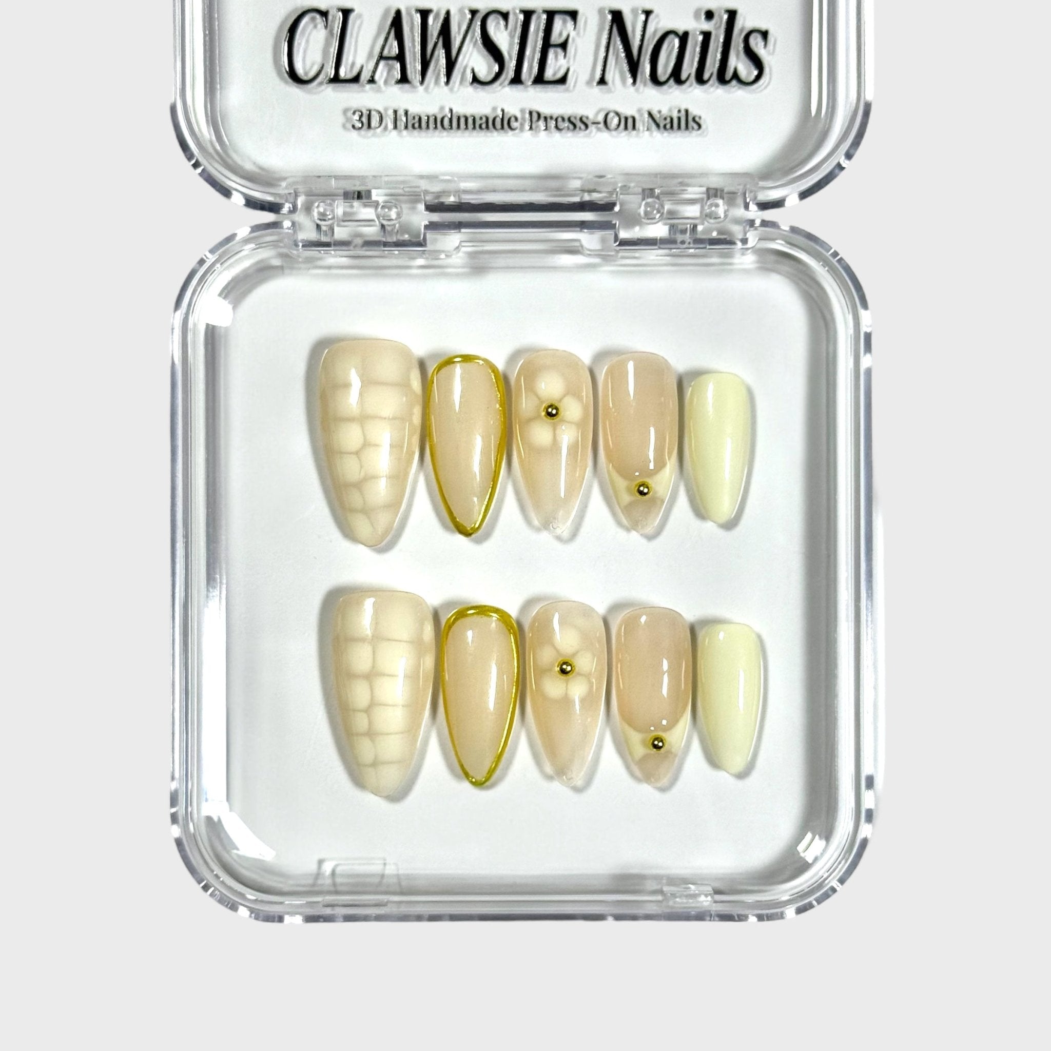 Blooming | 3D Handmade Reusable Press - on Nails | CLAWSIE Nails