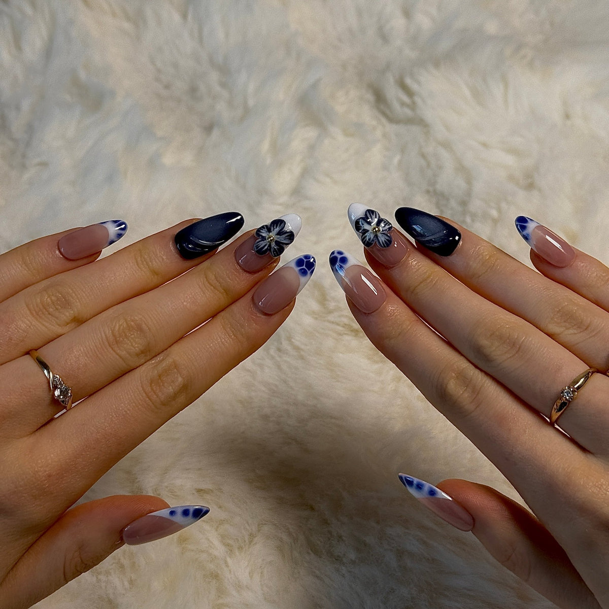 Blue Tide | 3D Handmade Reusable Press-on Nails | CLAWSIE Nails