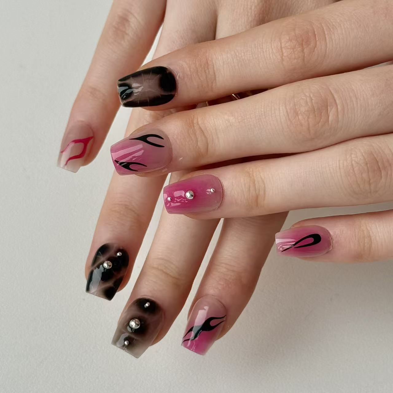 Blushcore | 3D Handmade Reusable Press - on Nails | CLAWSIE Nails