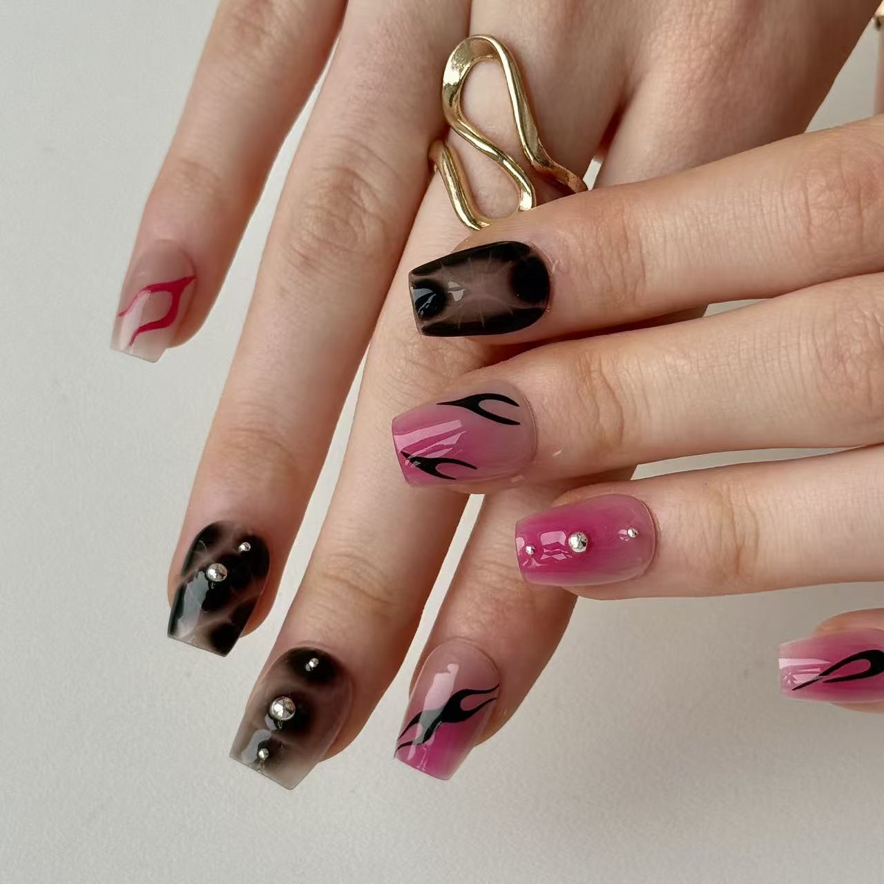 Blushcore | 3D Handmade Reusable Press - on Nails | CLAWSIE Nails