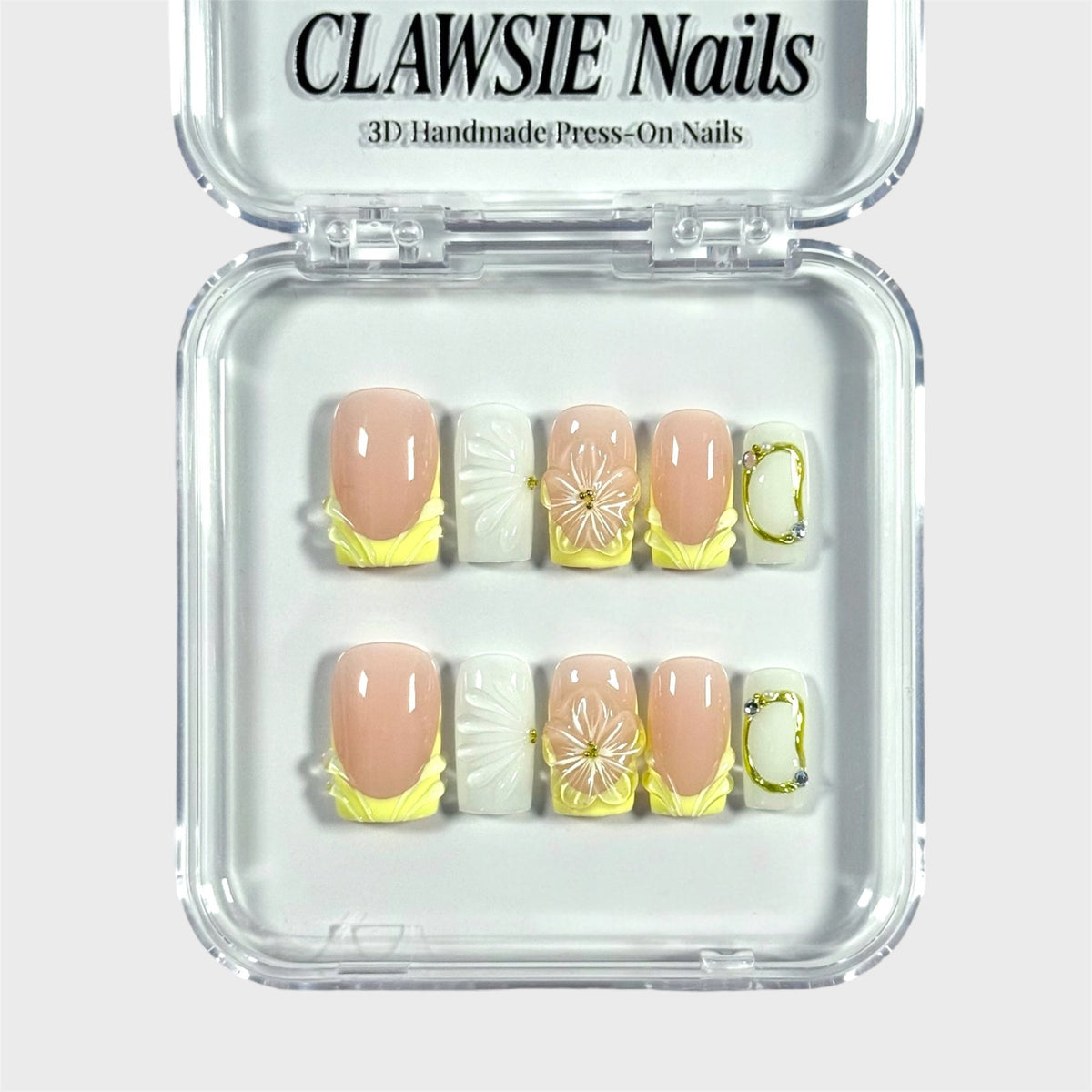 Butter Yellow | 3D Handmade Reusable Press-on Nails | CLAWSIE Nails