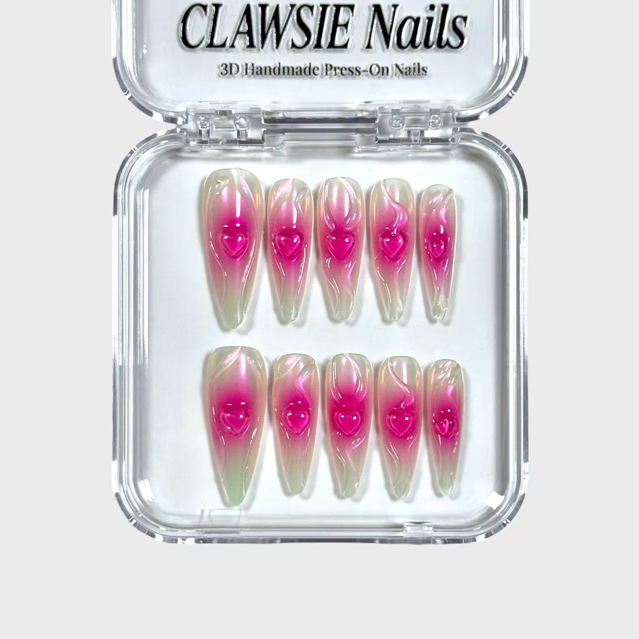 Chameleon Pink | 3D Handmade Reusable Press - on Nails | CLAWSIE Nails