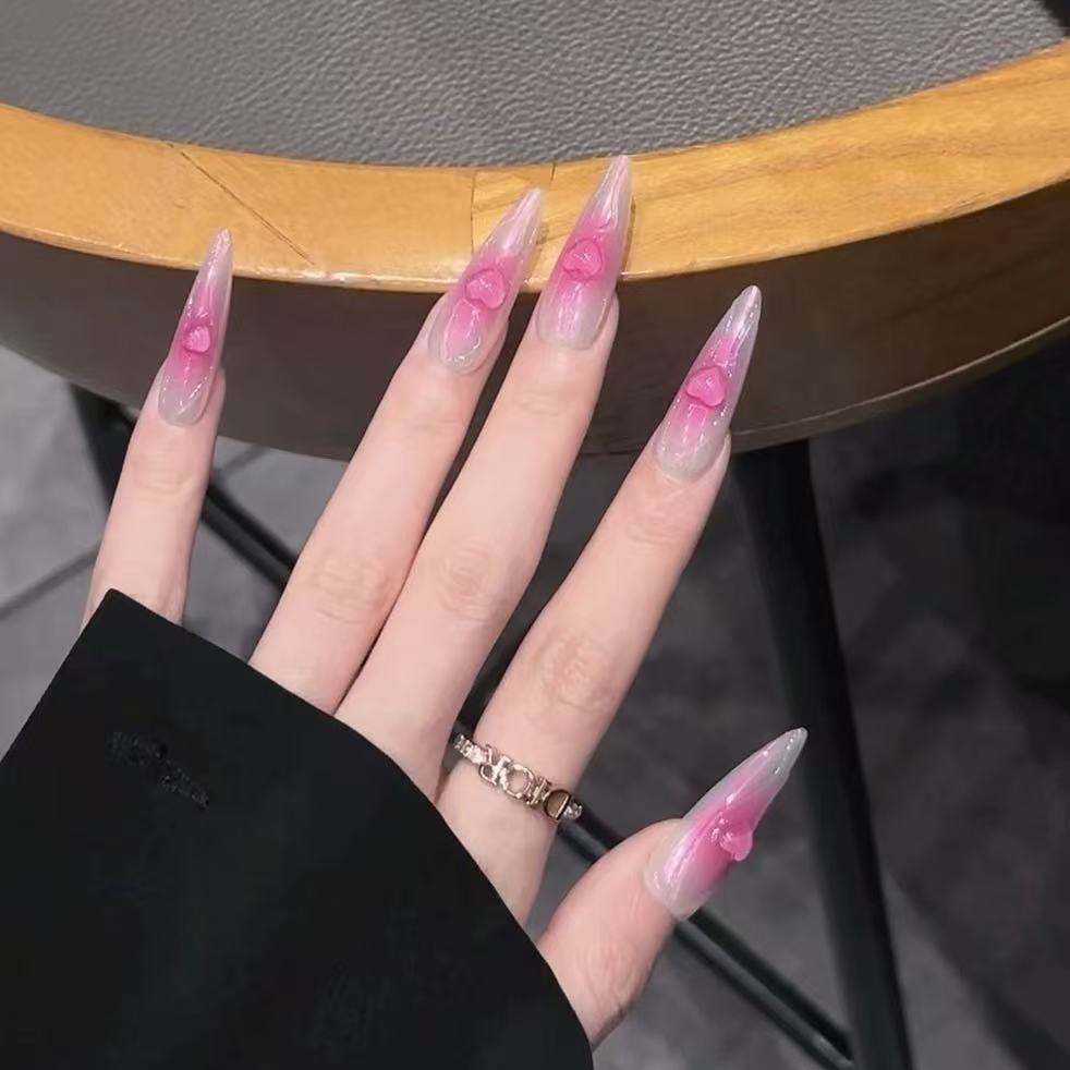 Chameleon Pink | 3D Handmade Reusable Press - on Nails | CLAWSIE Nails