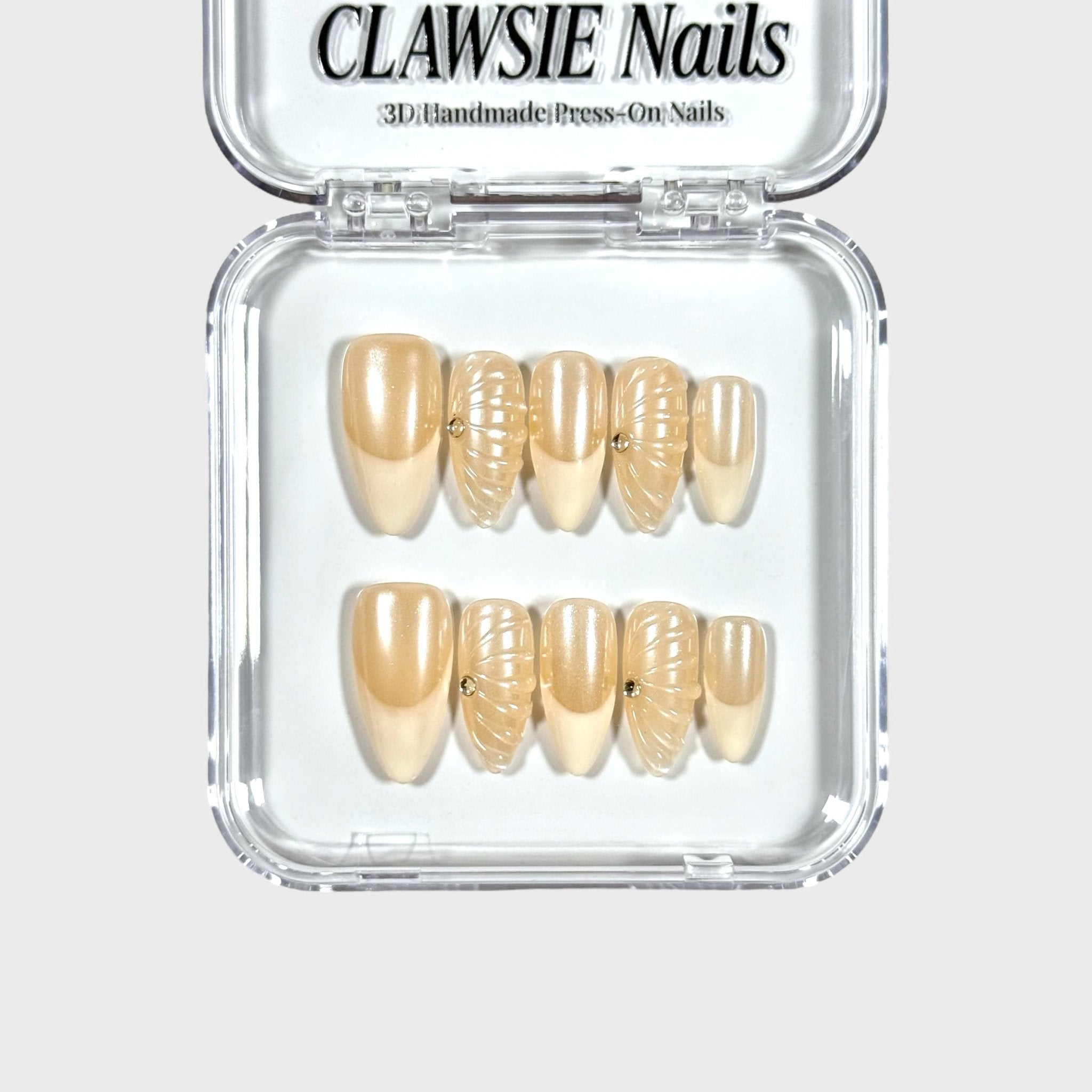 Champagne | Press - on Nails by CLAWSIE Nails