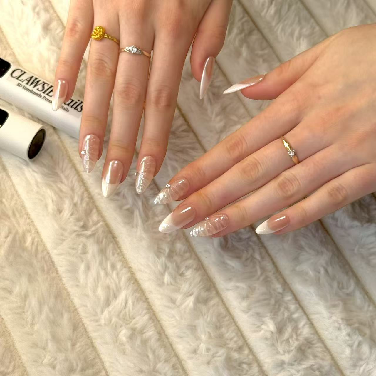 Champagne | Press - on Nails by CLAWSIE Nails