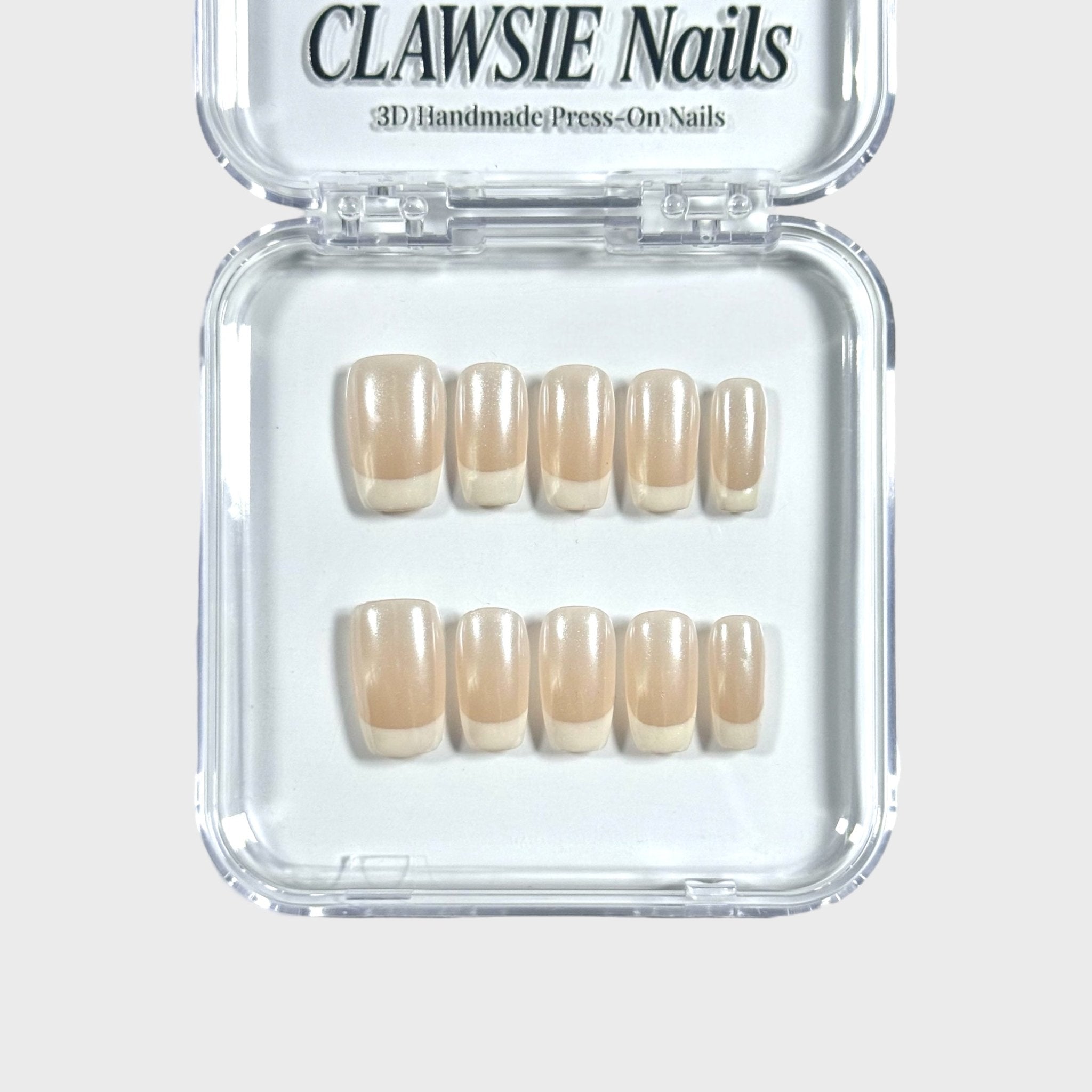 Champagne chrome | 3D Handmade Reusable Press - on Nails | CLAWSIE Nails
