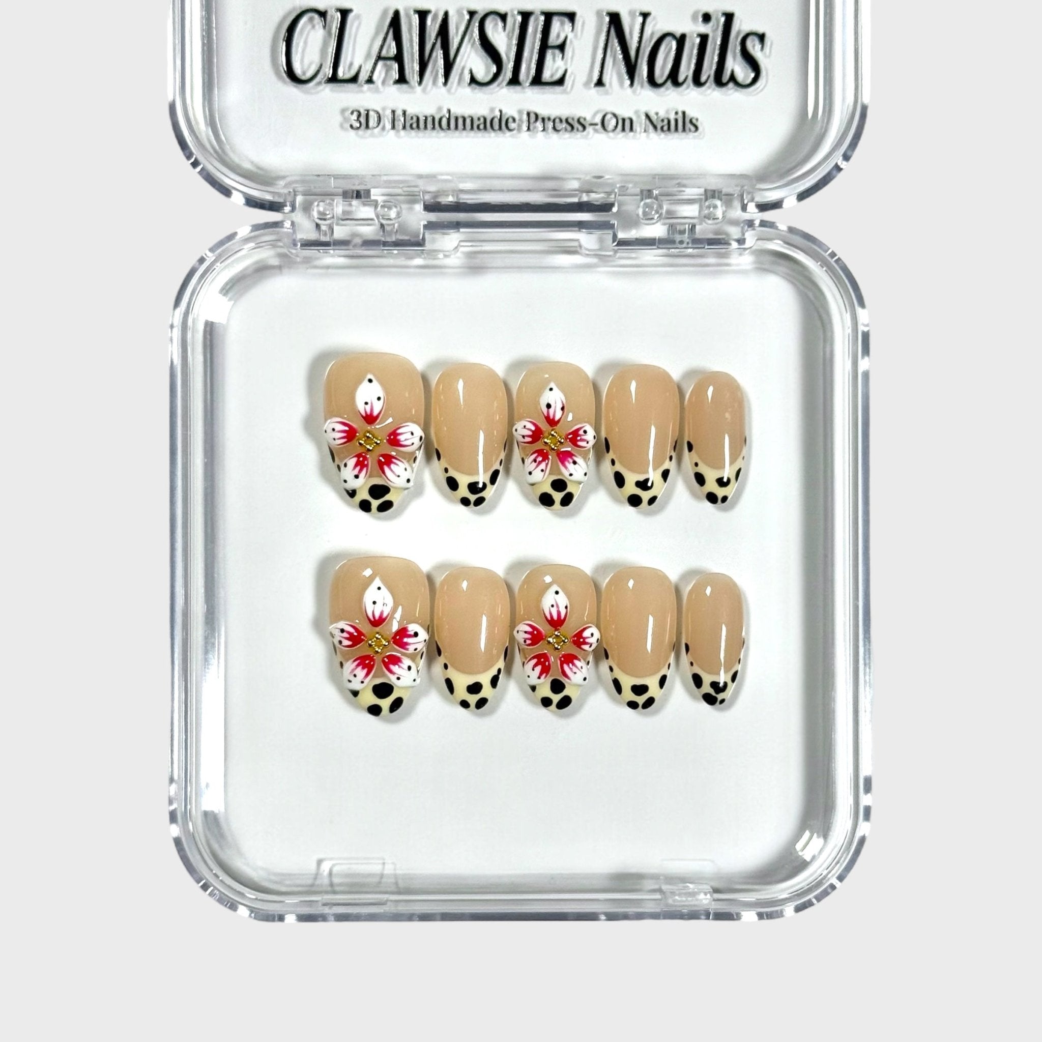 Cheetah Print | 3D Handmade Reusable Press - on Nails | CLAWSIE Nails