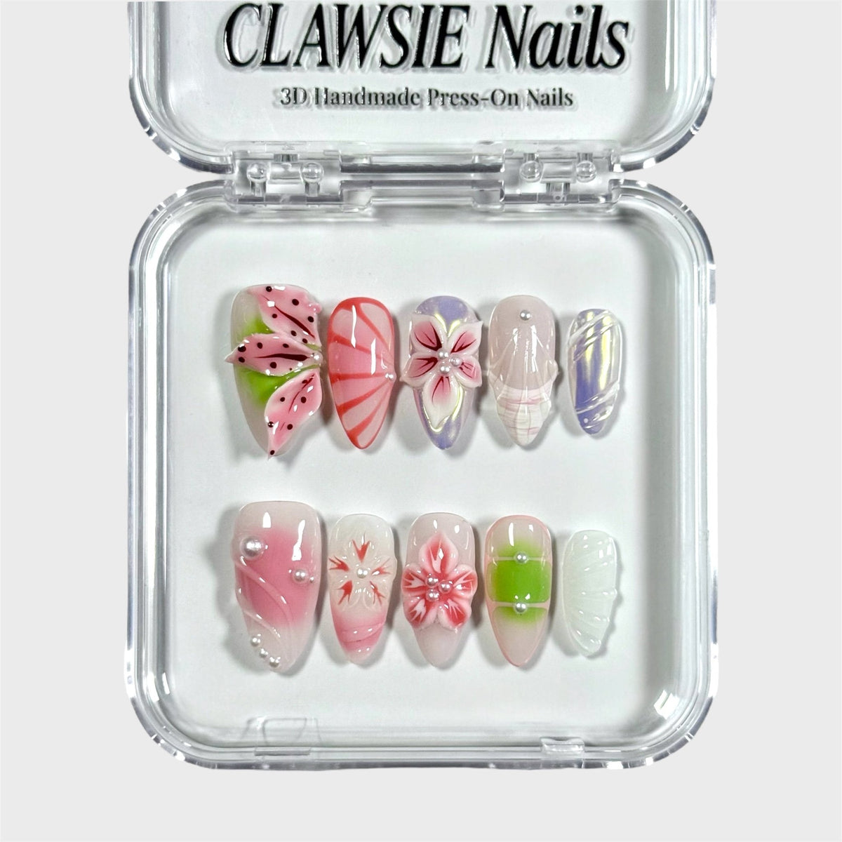 Chromatic | 3D Handmade Reusable Press-on Nails | CLAWSIE Nails