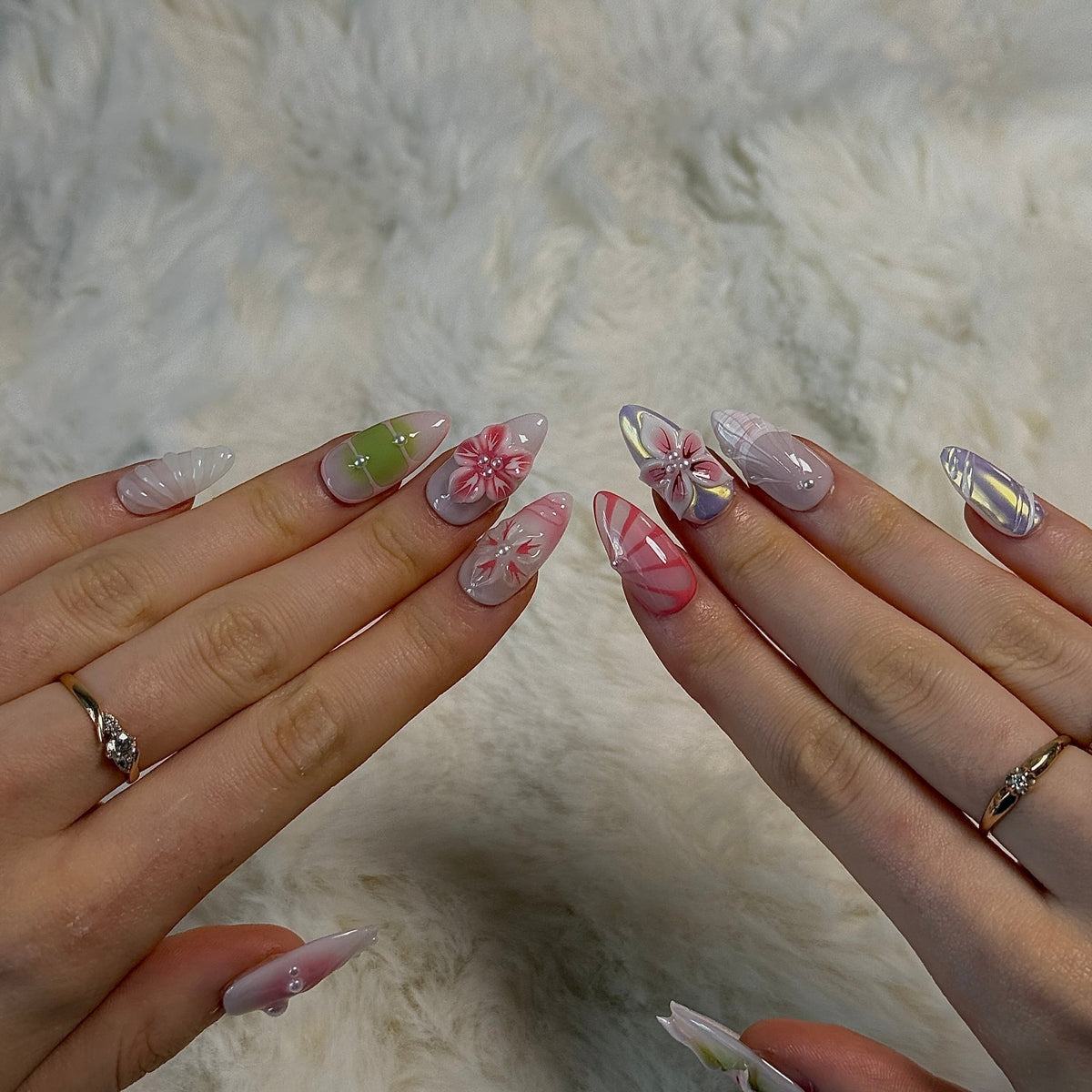 Chromatic | 3D Handmade Reusable Press-on Nails | CLAWSIE Nails