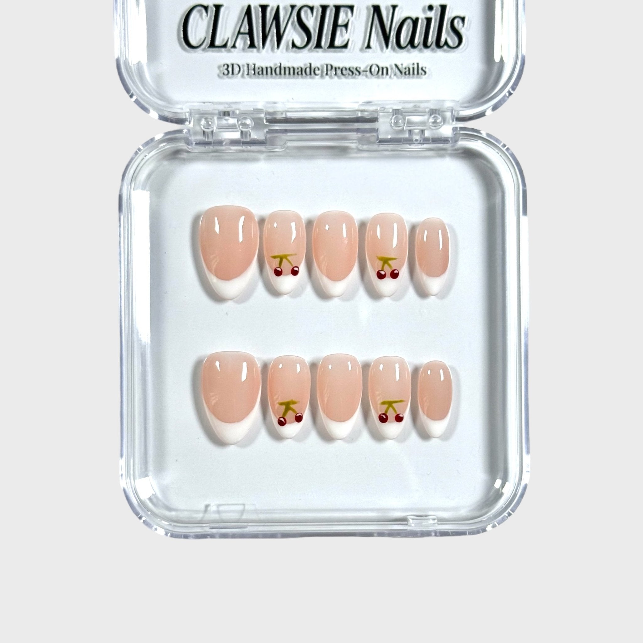 Classic cherry | 3D Handmade Reusable Press - on Nails | CLAWSIE Nails