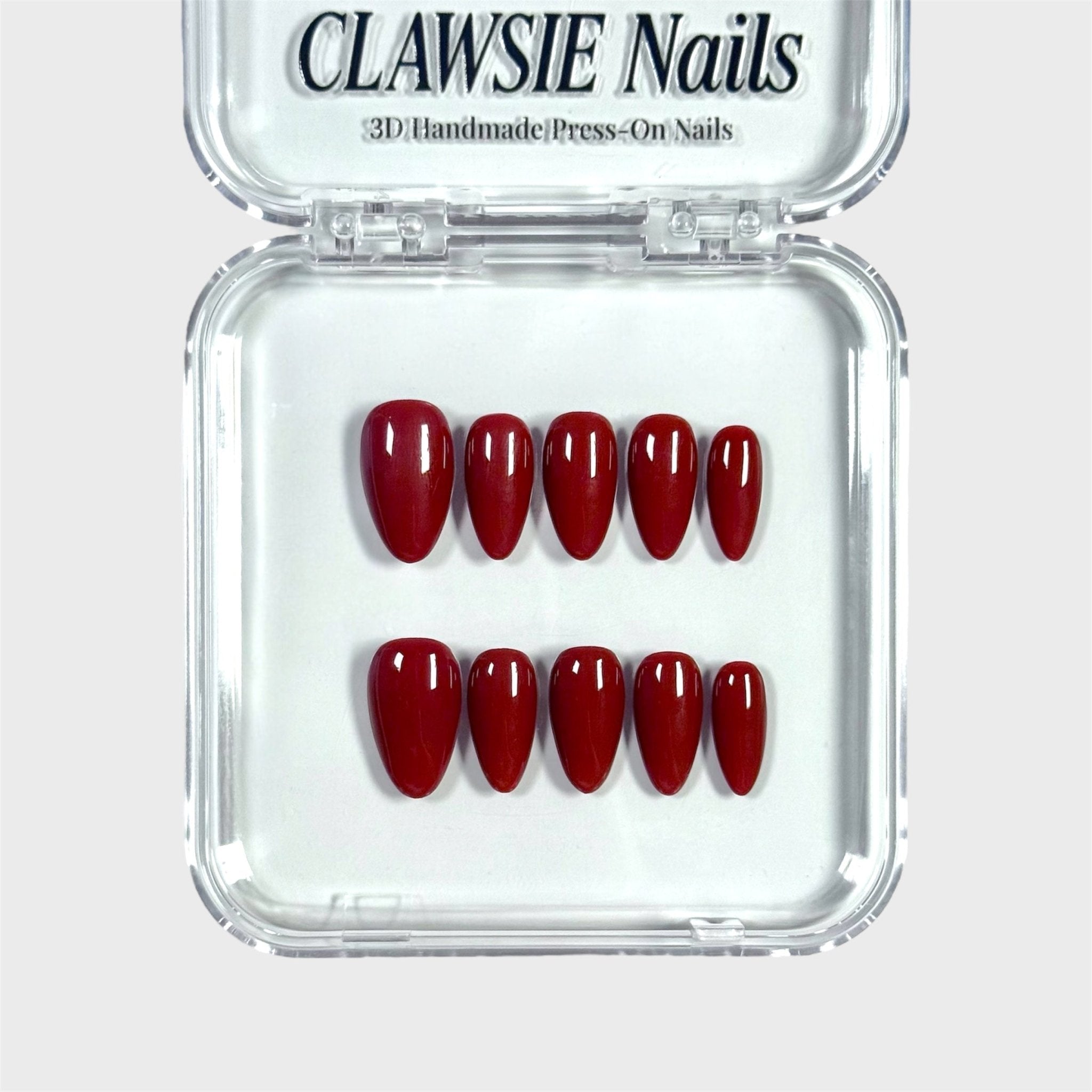 Classic wine | 3D Handmade Reusable Press - on Nails | CLAWSIE Nails