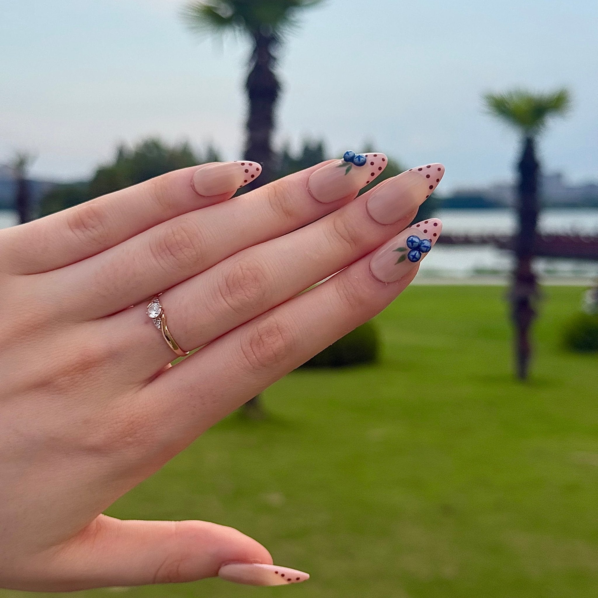 Creamy Blueberry | 3D Handmade Reusable Press-on Nails | CLAWSIE Nails