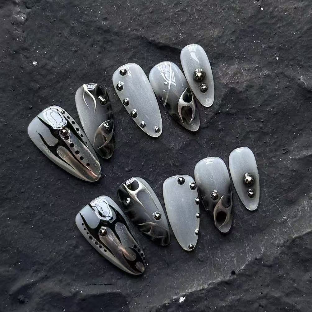 Cyrene | 3D Handmade Reusable Press - on Nails | CLAWSIE Nails