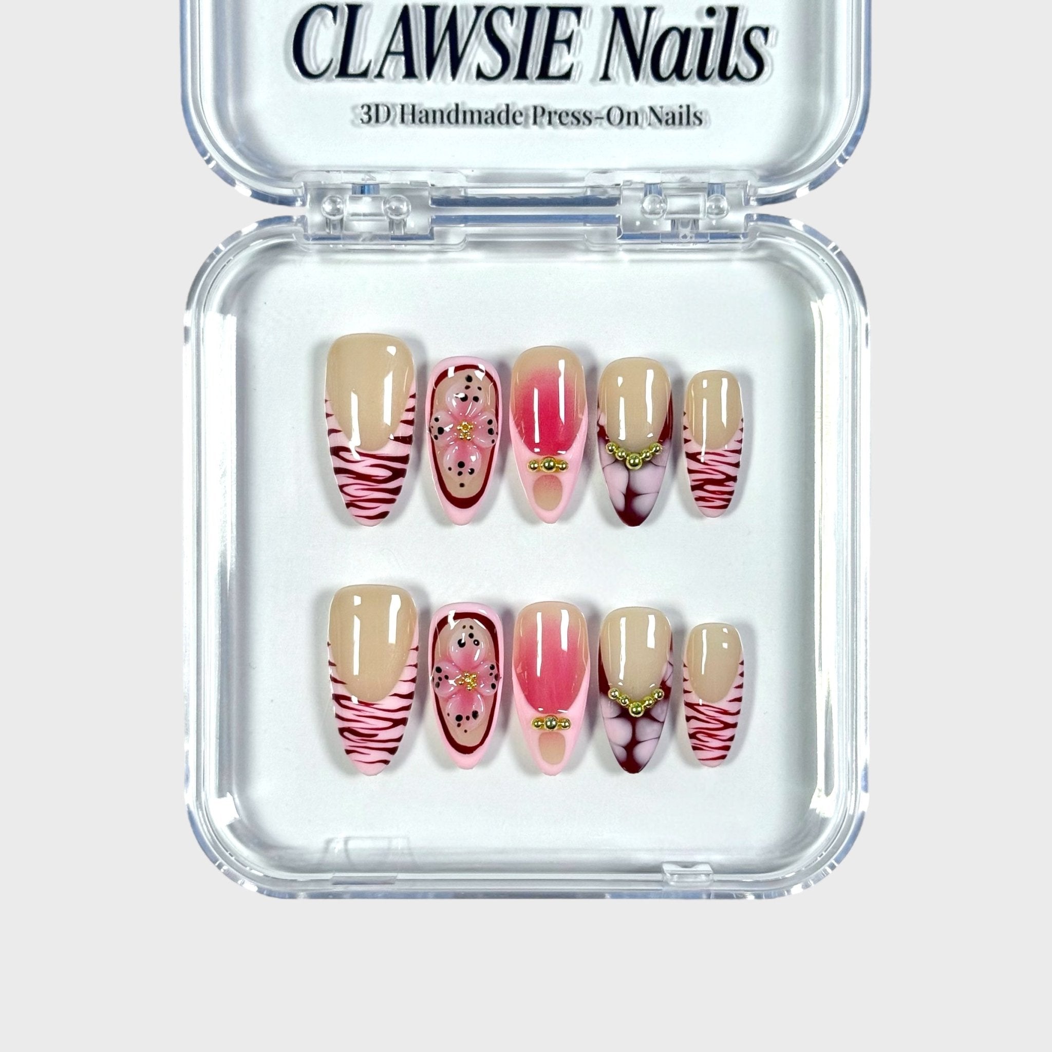 Doll riot | 3D Handmade Reusable Press - on Nails | CLAWSIE Nails