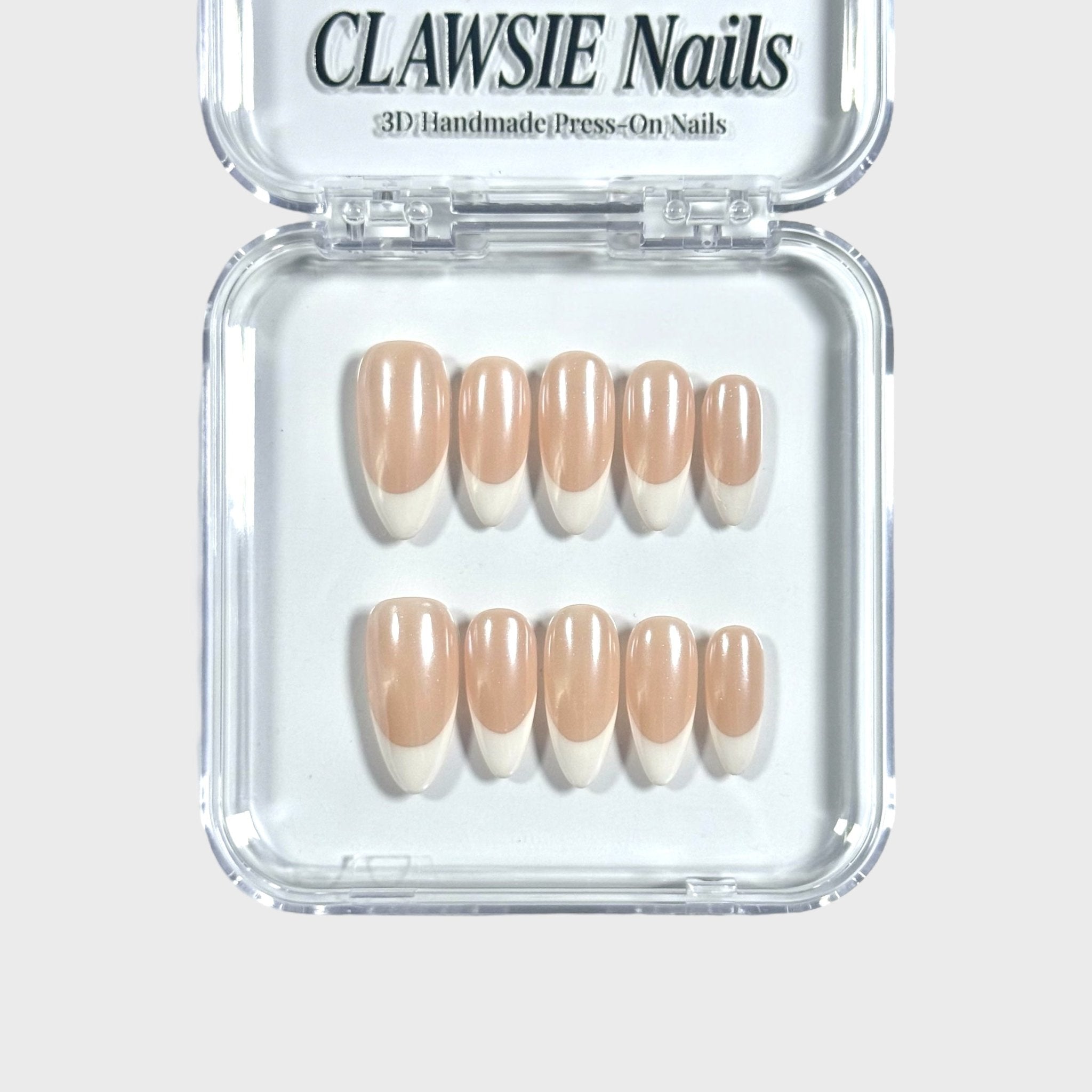 Glass chrome | 3D Handmade Reusable Press - on Nails | CLAWSIE Nails