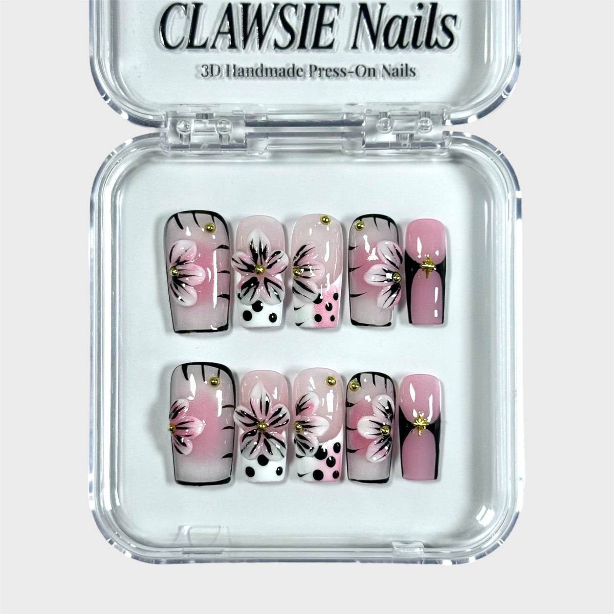 Ink Charm | 3D Handmade Reusable Press-on Nails | CLAWSIE Nails