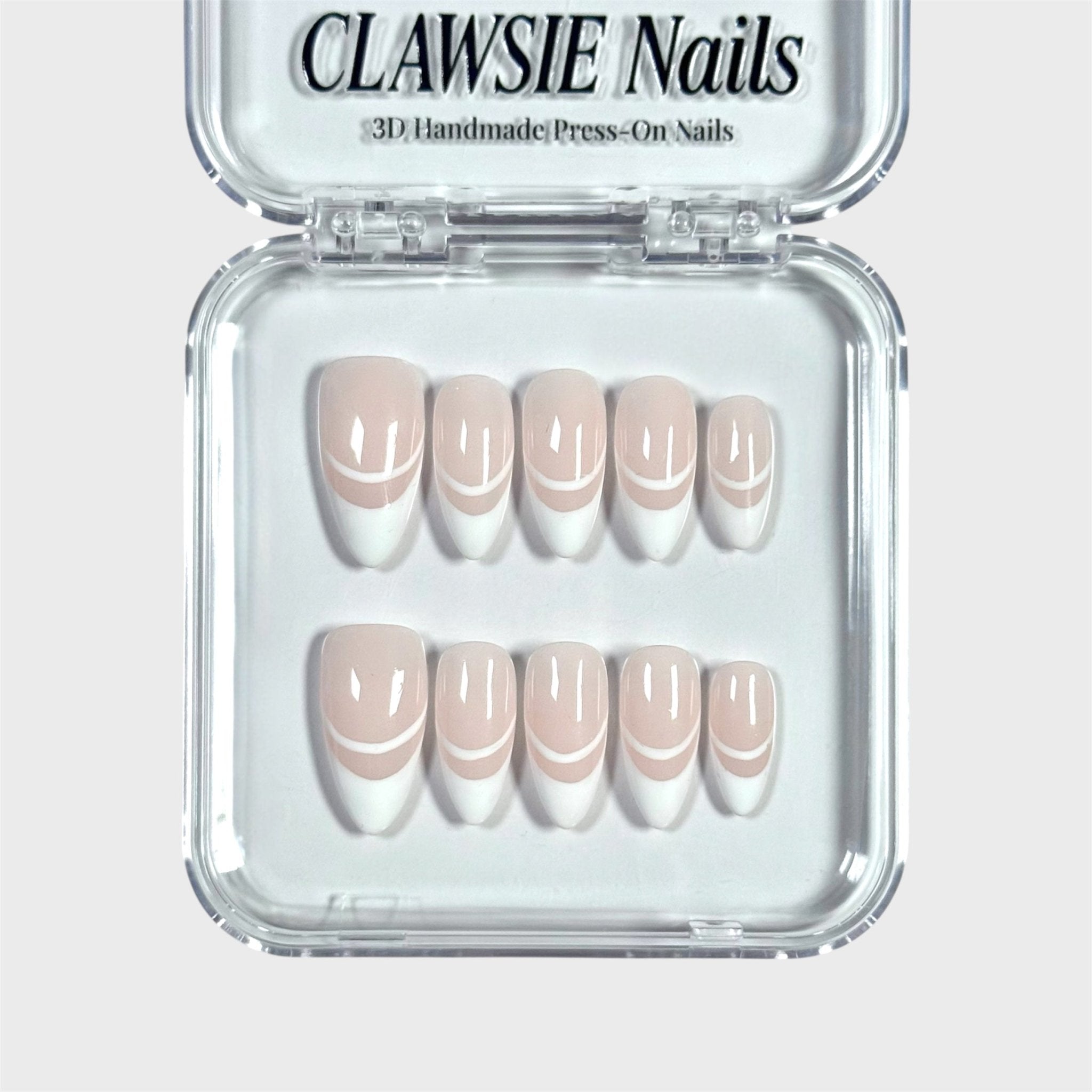 Ivory veil | 3D Handmade Reusable Press - on Nails | CLAWSIE Nails