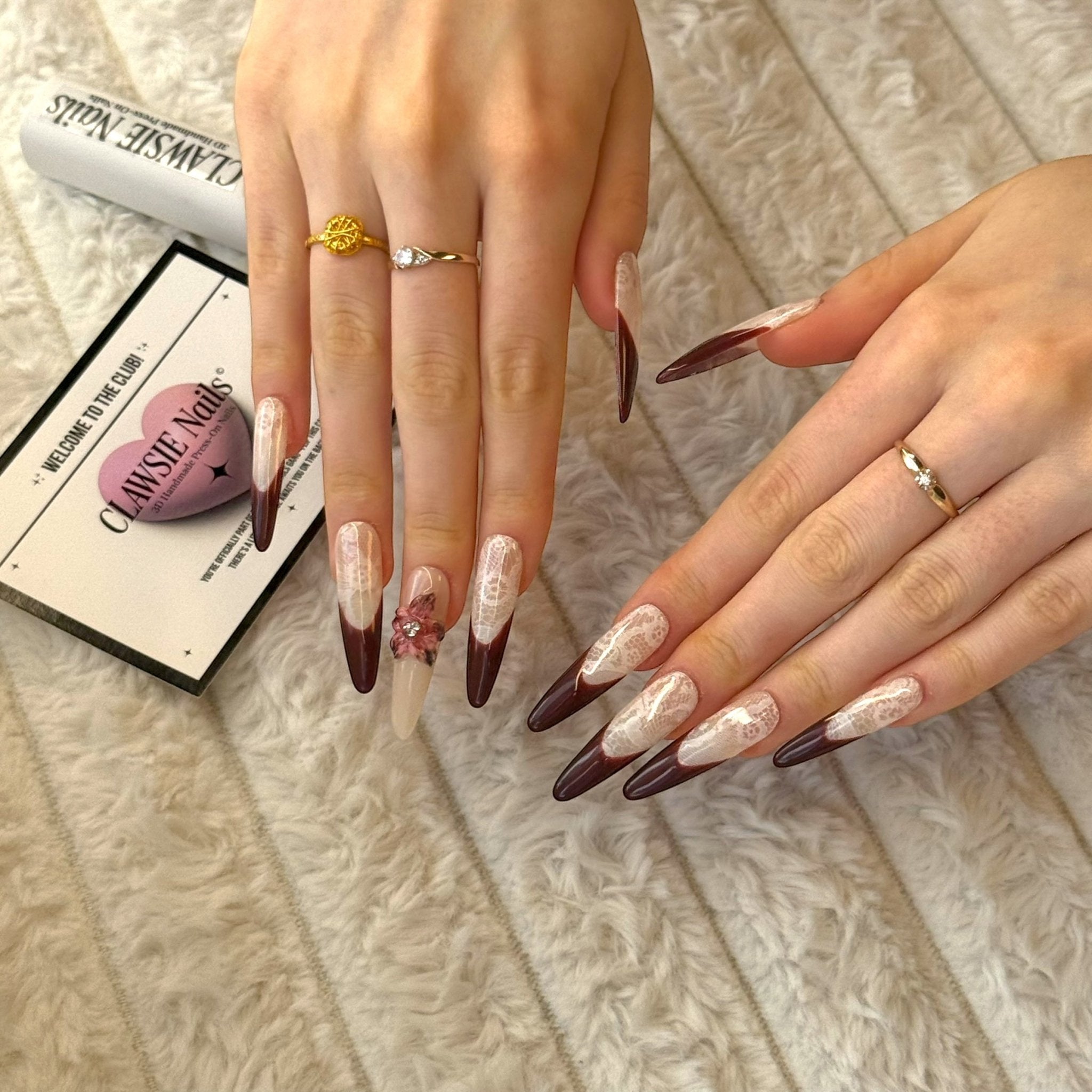 Lacrouge | 3D Handmade Reusable Press - on Nails | CLAWSIE Nails