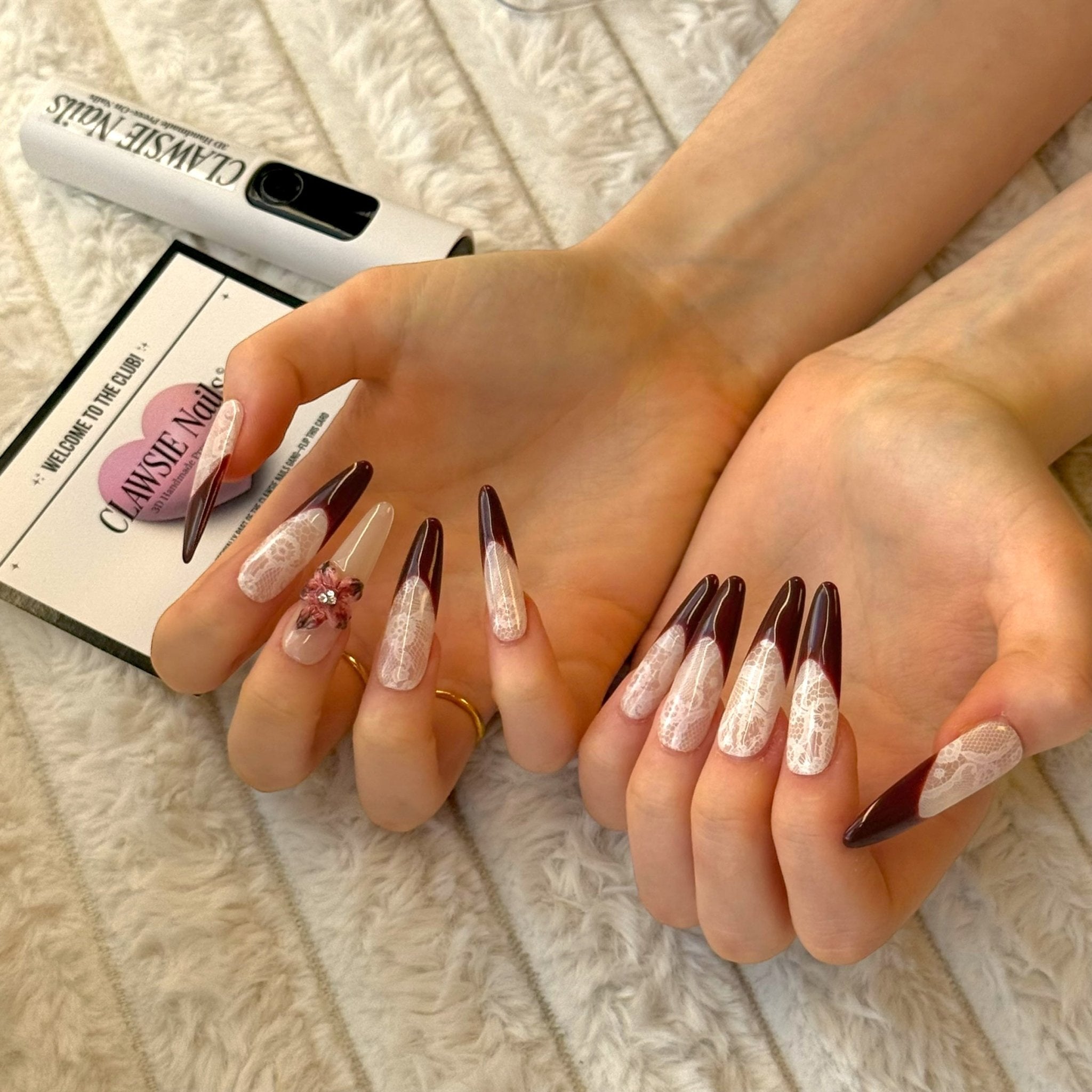 Lacrouge | 3D Handmade Reusable Press - on Nails | CLAWSIE Nails