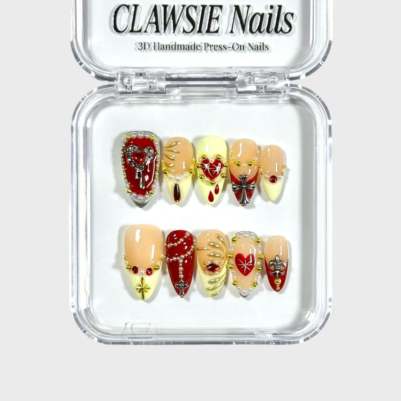 Majestic | 3D Handmade Reusable Press - on Nails | CLAWSIE Nails
