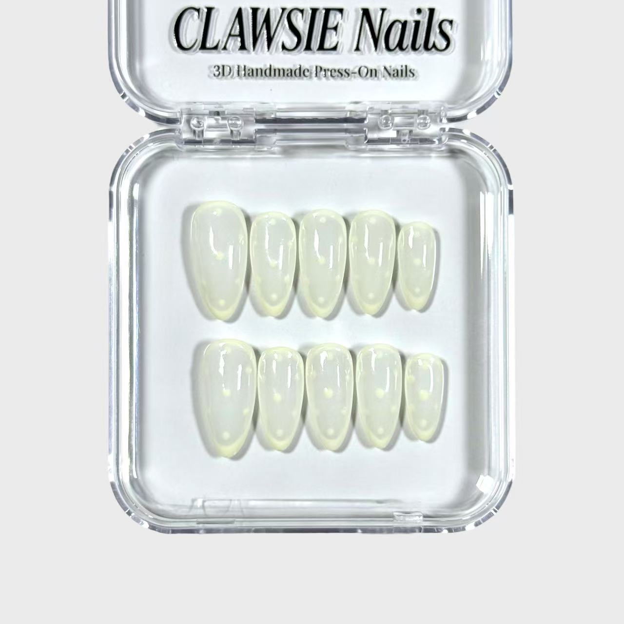 Moon Glow | 3D Handmade Reusable Press - on Nails | CLAWSIE Nails