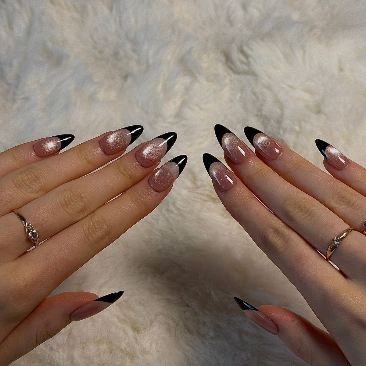 Noir Silk | 3D Handmade Reusable Press-on Nails | CLAWSIE Nails