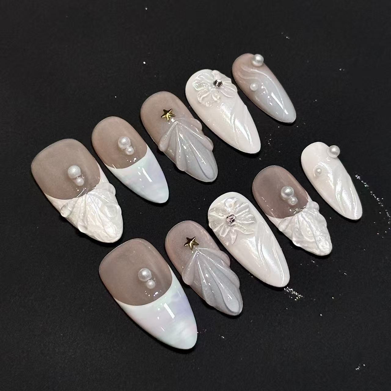 Oryna | 3D Handmade Reusable Press - on Nails | CLAWSIE Nails