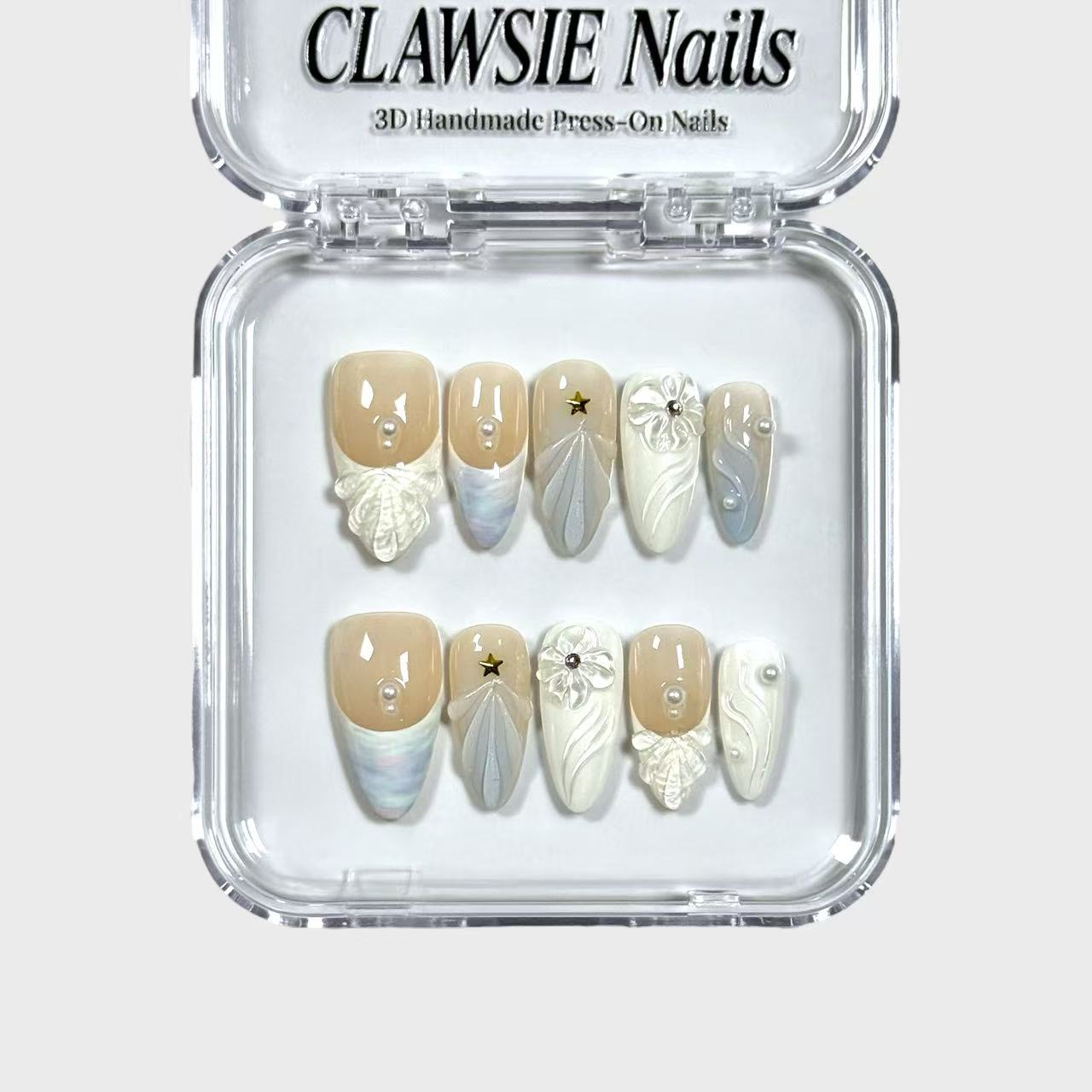 Oryna | 3D Handmade Reusable Press - on Nails | CLAWSIE Nails