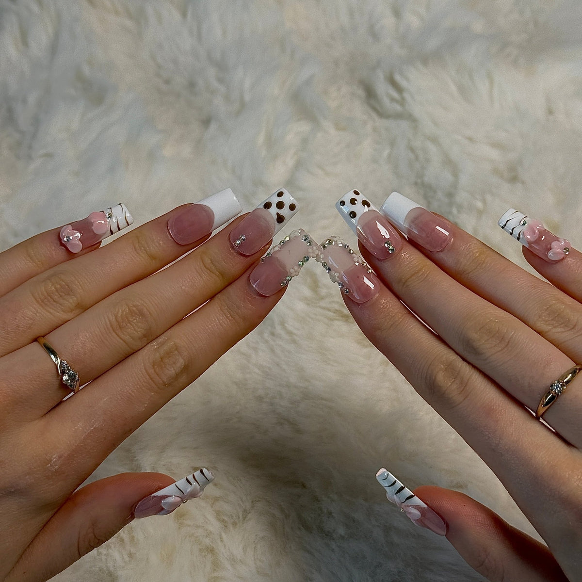 Petal Pink | 3D Handmade Reusable Press-on Nails | CLAWSIE Nails