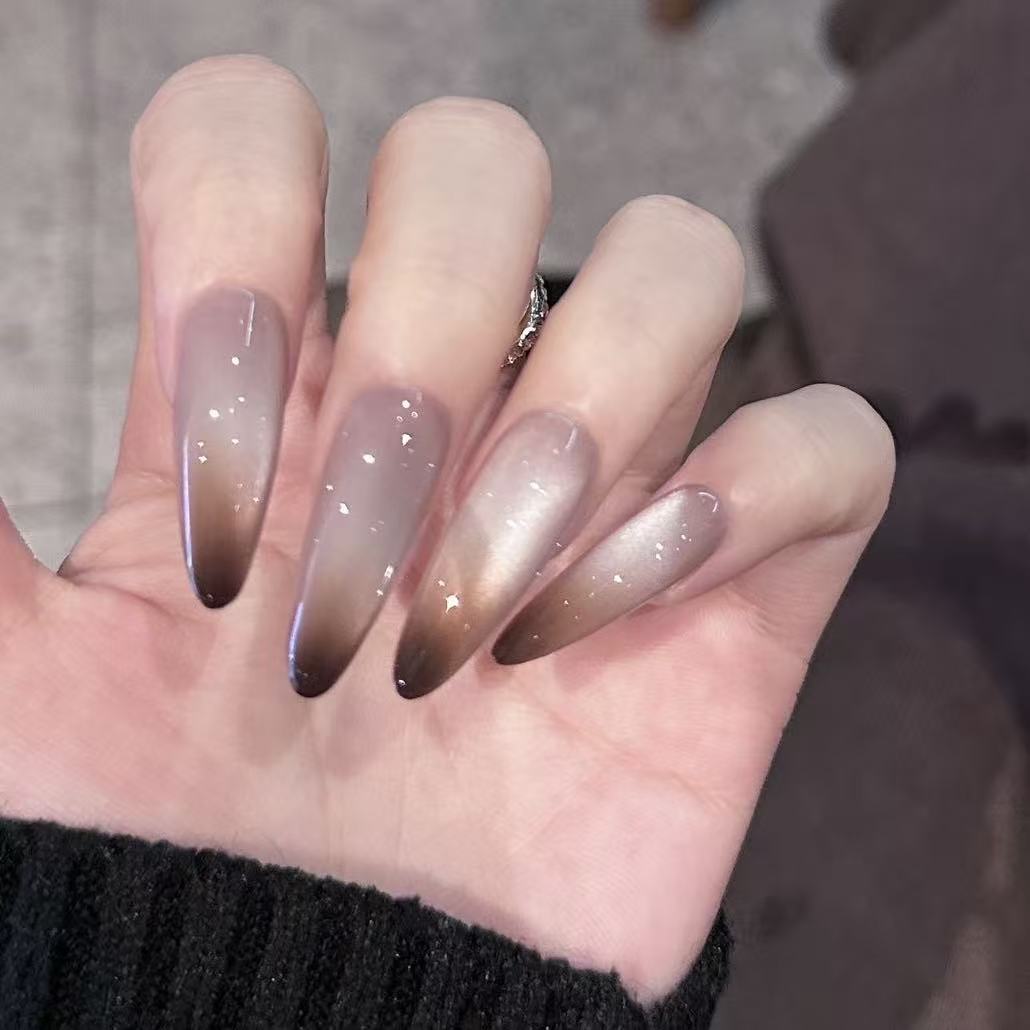 Siamese | 3D Handmade Reusable Press - on Nails | CLAWSIE Nails