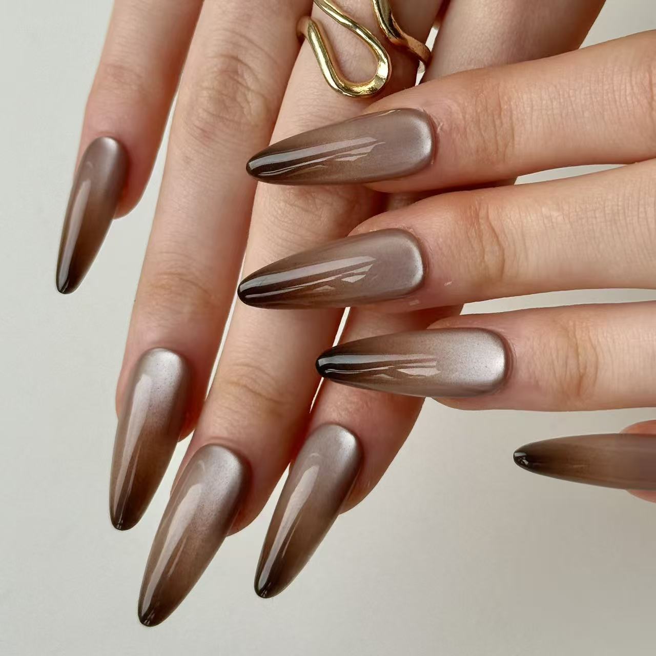 Siamese | 3D Handmade Reusable Press - on Nails | CLAWSIE Nails