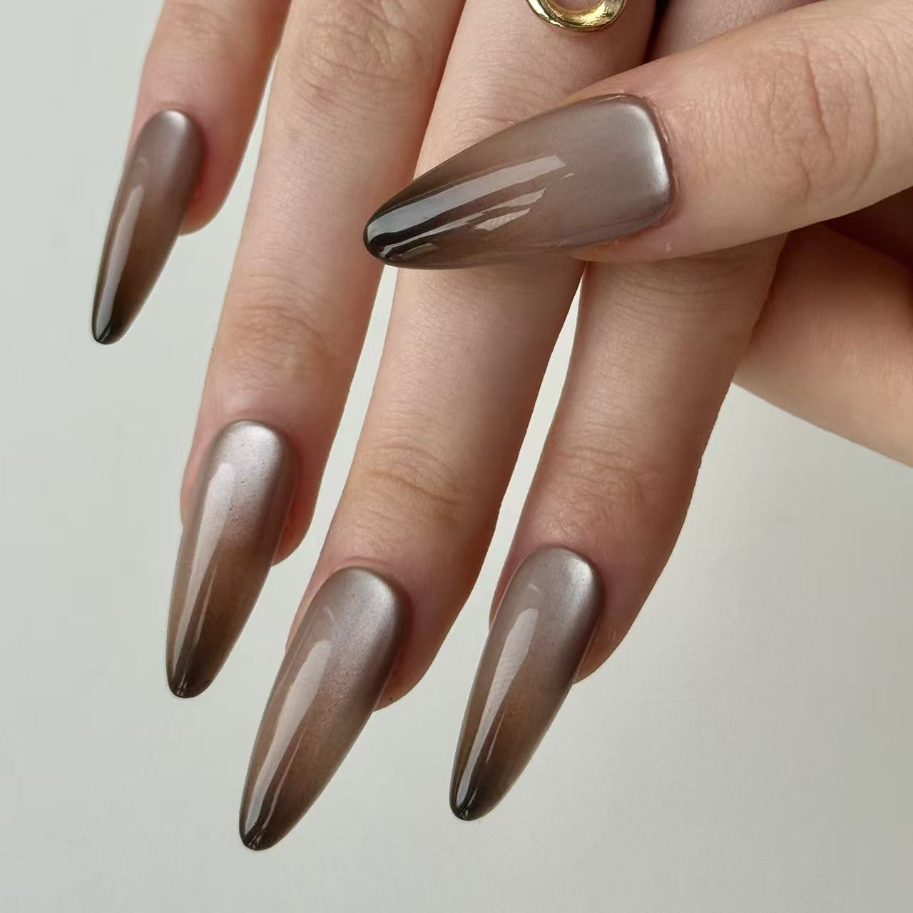 Siamese | 3D Handmade Reusable Press - on Nails | CLAWSIE Nails