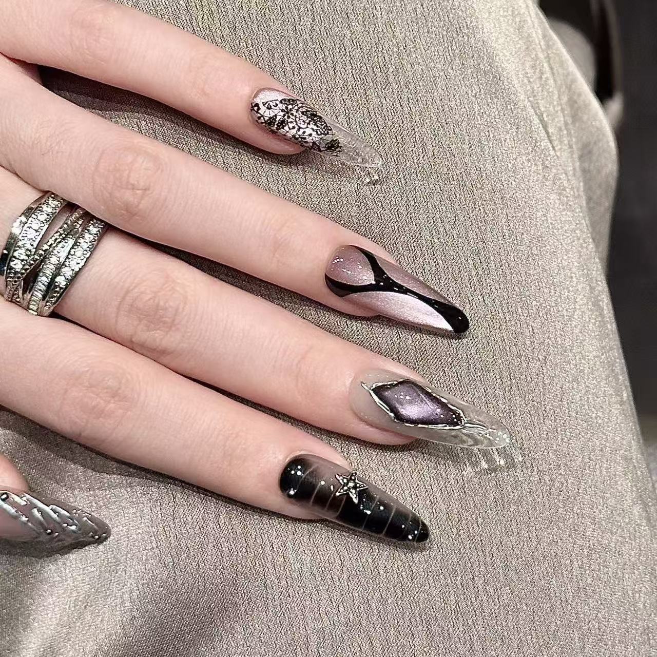 Siren | 3D Handmade Reusable Press - on Nails | CLAWSIE Nails