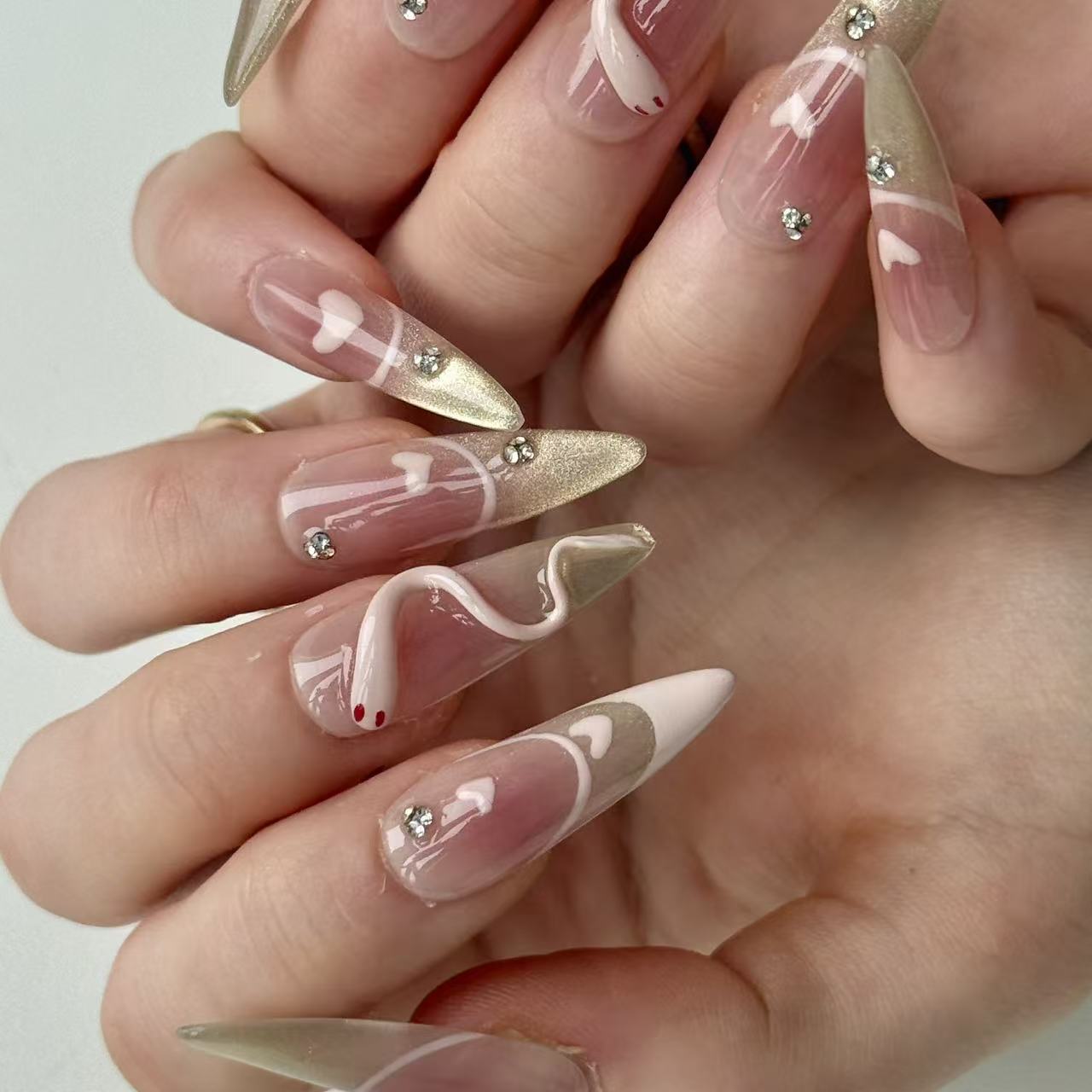 Snake Lover | 3D Handmade Reusable Press - on Nails | CLAWSIE Nails