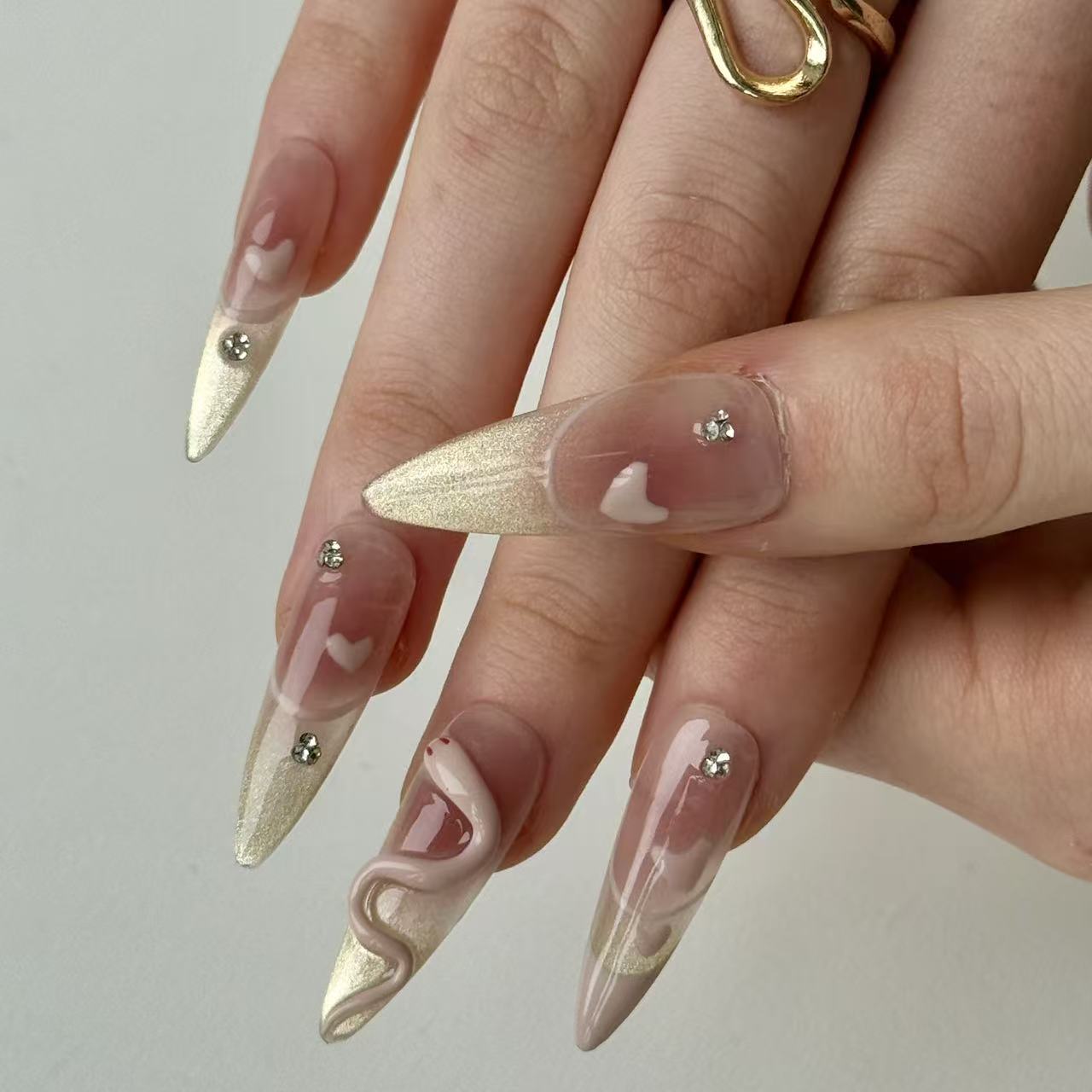 Snake Lover | 3D Handmade Reusable Press - on Nails | CLAWSIE Nails