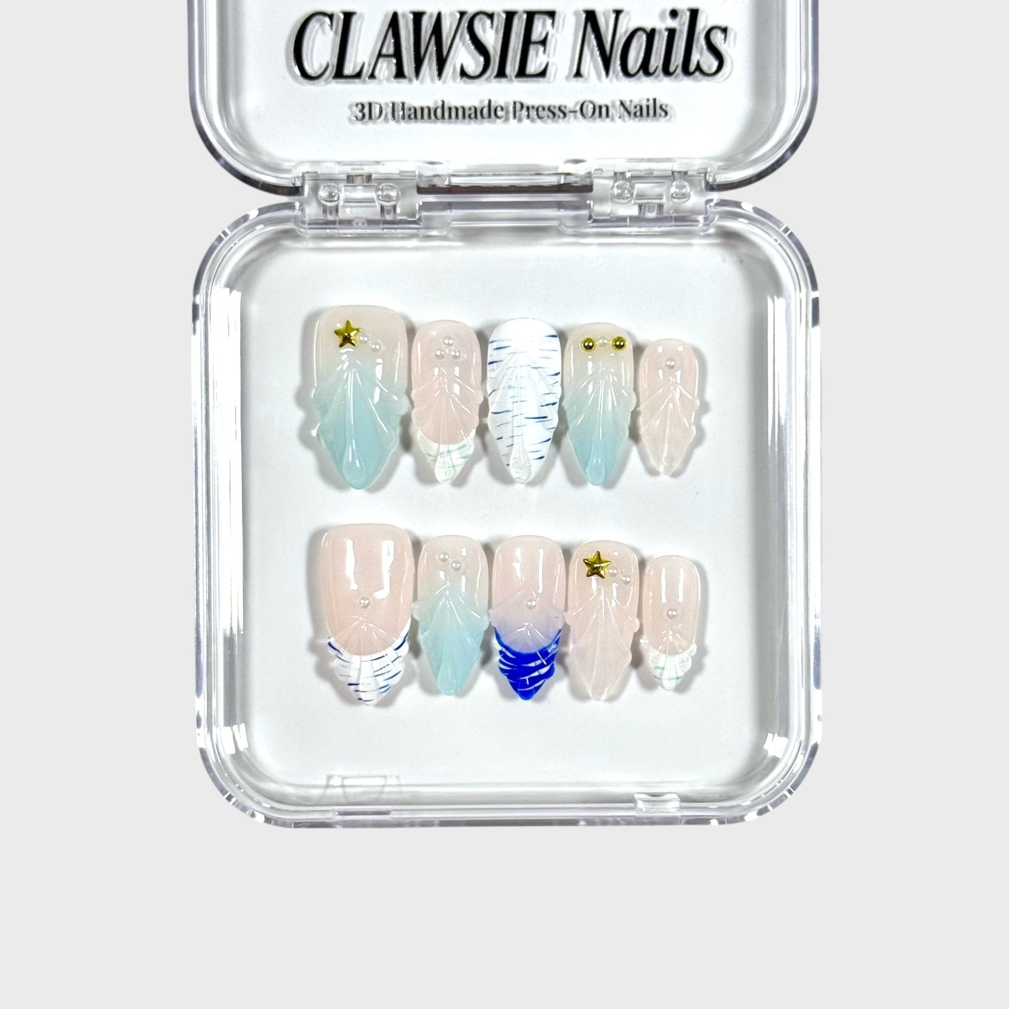 AQUA | Press - on Nails by CLAWSIE Nails