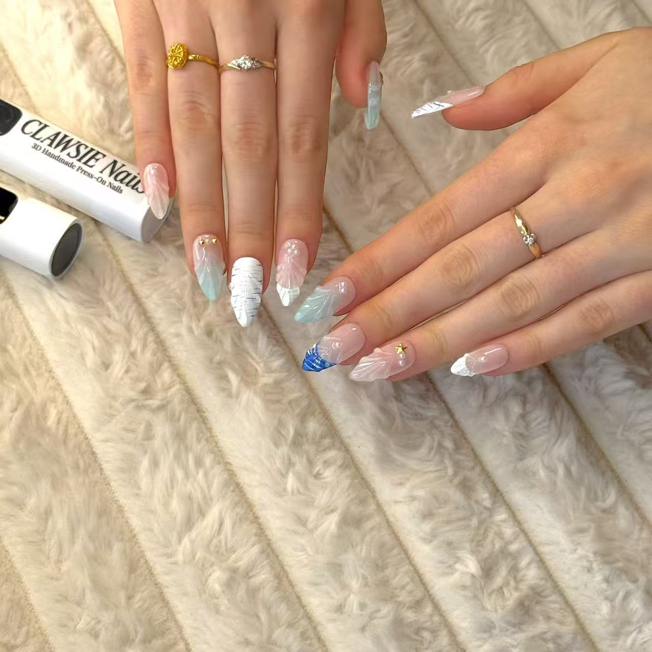 AQUA | Press - on Nails by CLAWSIE Nails