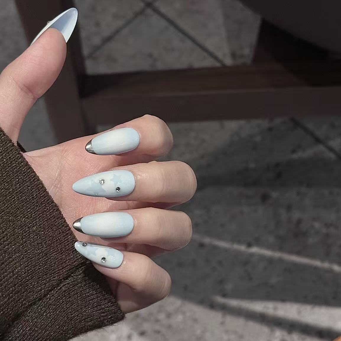 Arctic Ocean | 3D Handmade Reusable Press - on Nails | CLAWSIE Nails