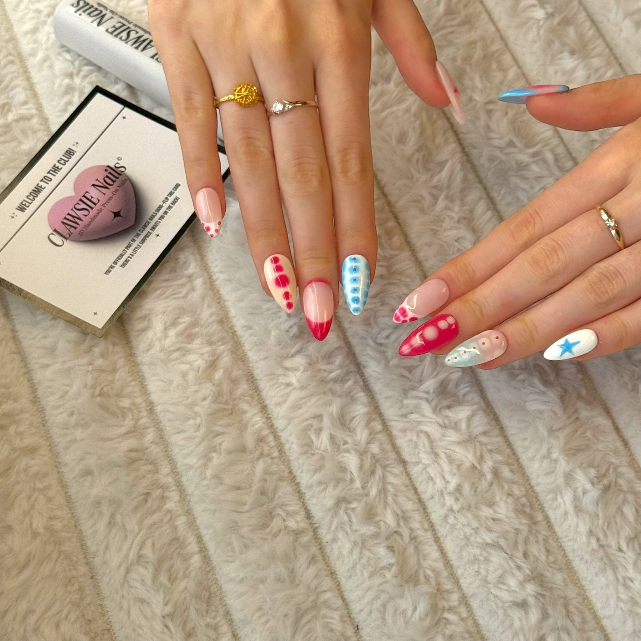 Beach Goddess | 3D Handmade Reusable Press - on Nails | CLAWSIE Nails