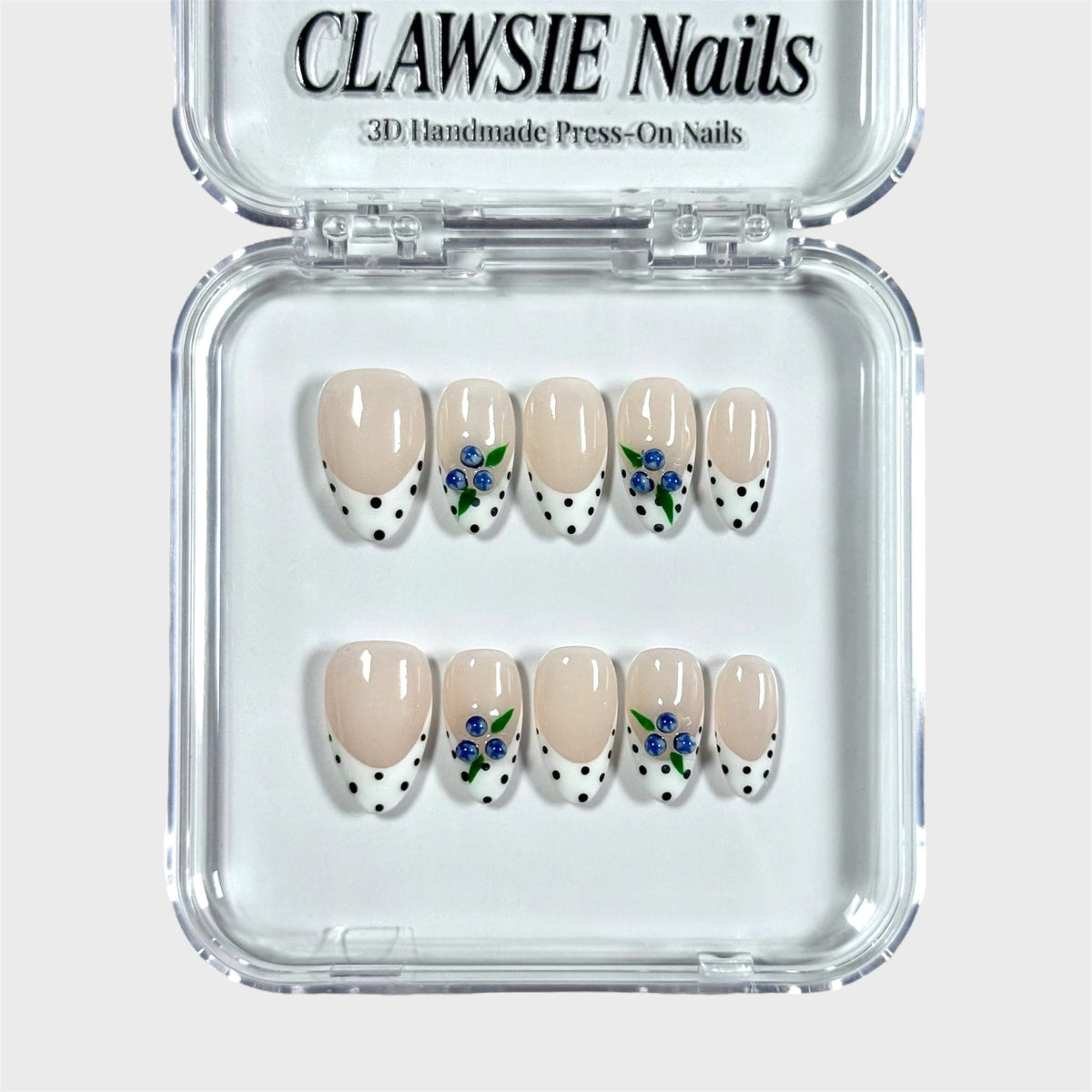 Berry Blanc | 3D Handmade Reusable Press-on Nails | CLAWSIE Nails