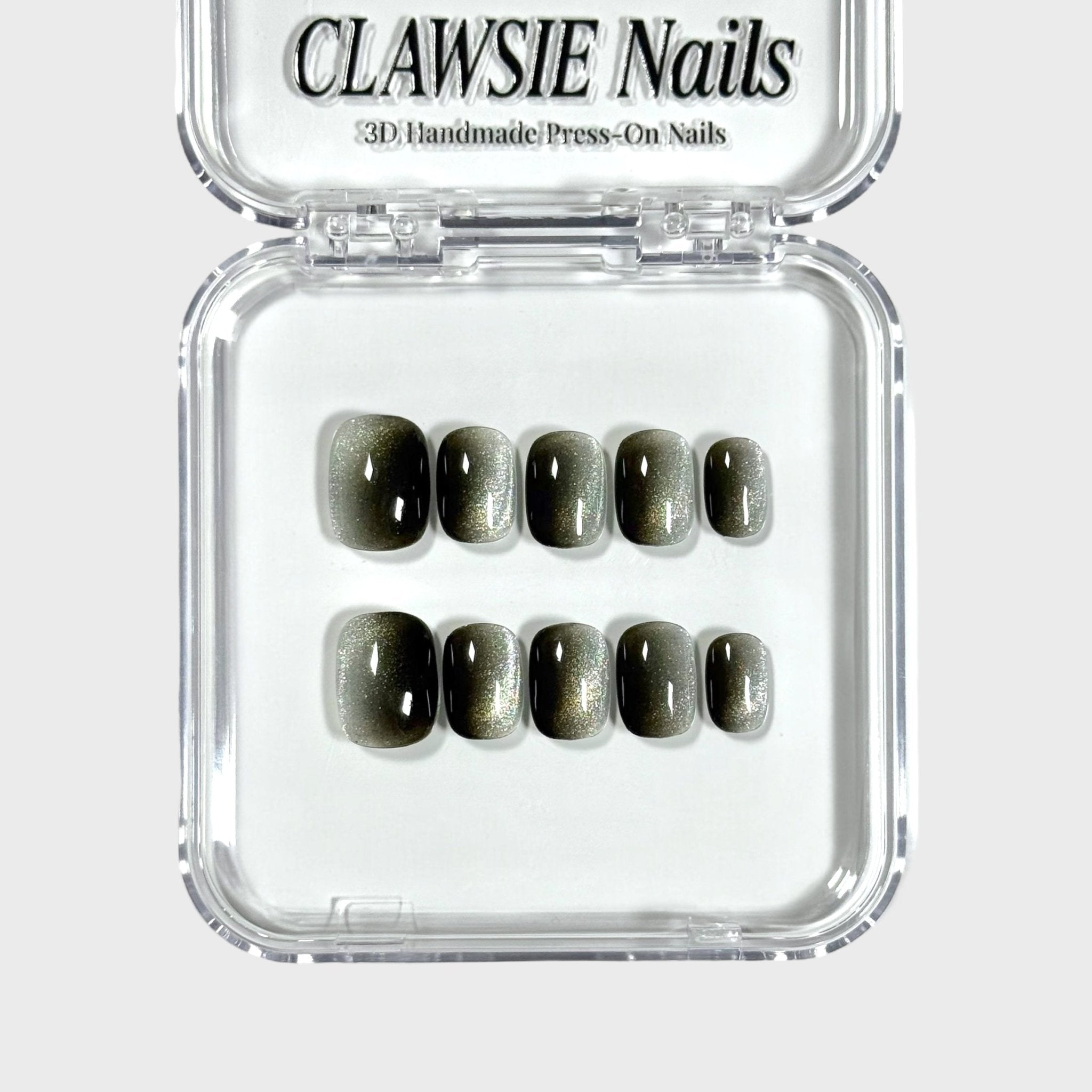 Black Aurora | 3D Handmade Reusable Press - on Nails | CLAWSIE Nails
