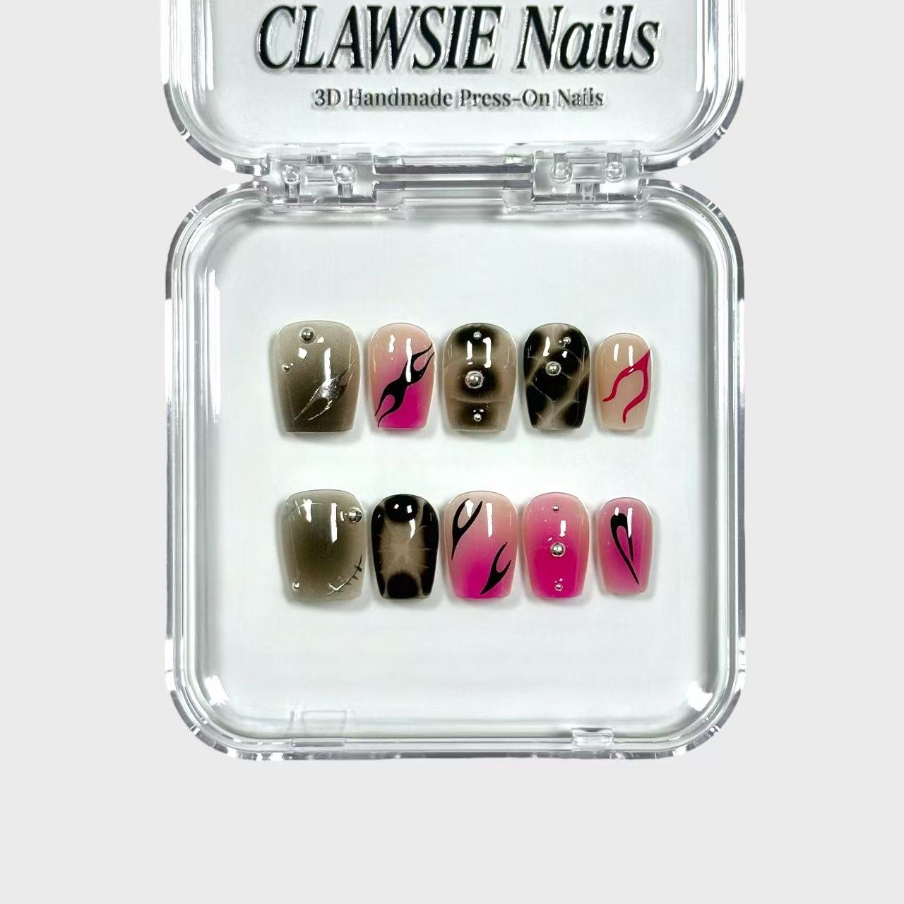 Blushcore | 3D Handmade Reusable Press - on Nails | CLAWSIE Nails