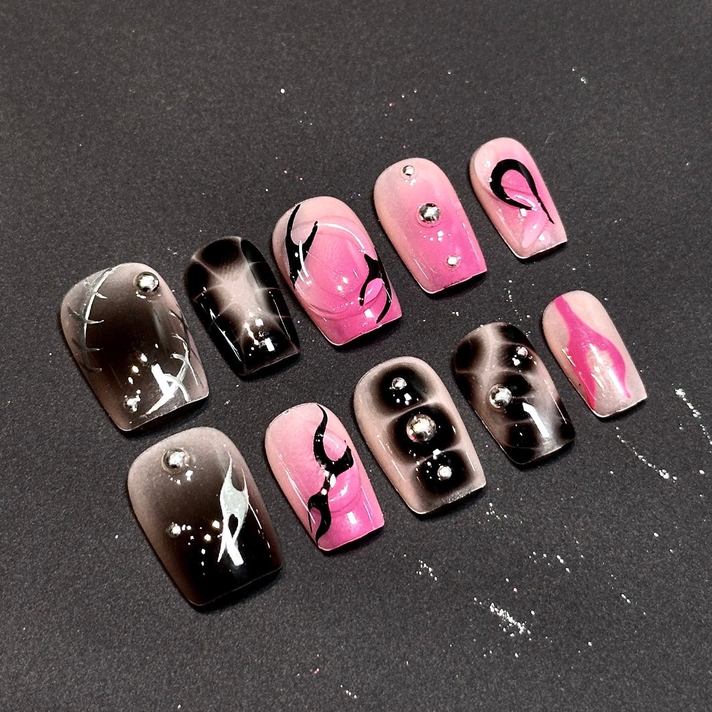 Blushcore | 3D Handmade Reusable Press - on Nails | CLAWSIE Nails
