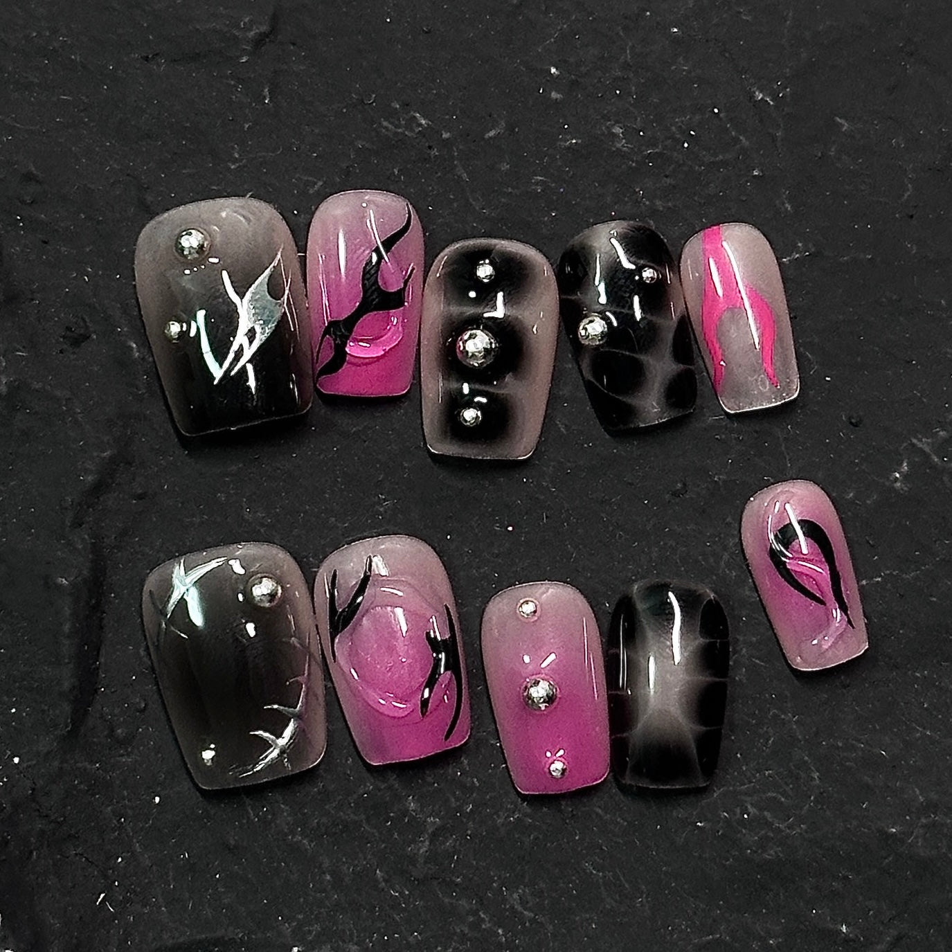 Blushcore | 3D Handmade Reusable Press - on Nails | CLAWSIE Nails