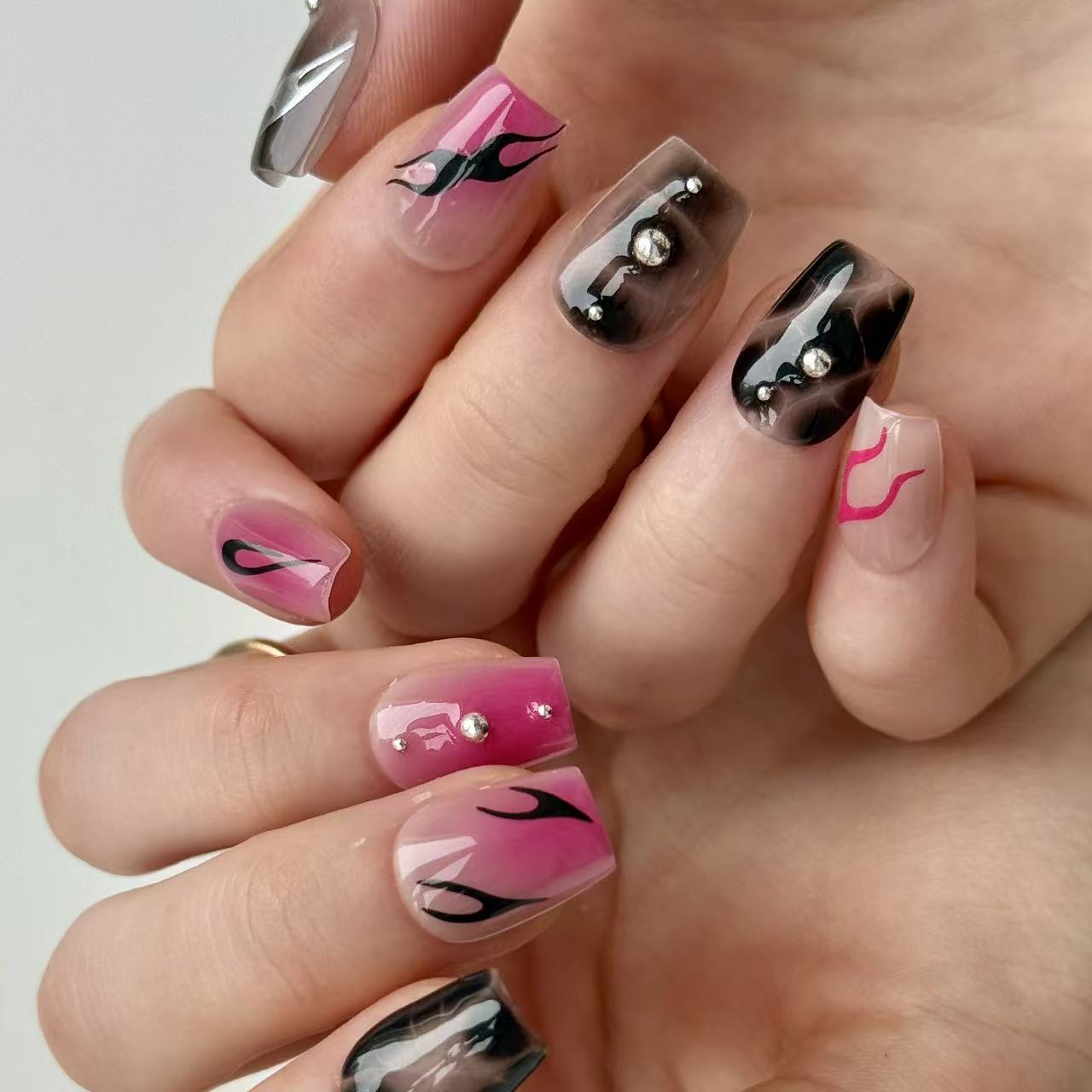 Blushcore | 3D Handmade Reusable Press - on Nails | CLAWSIE Nails