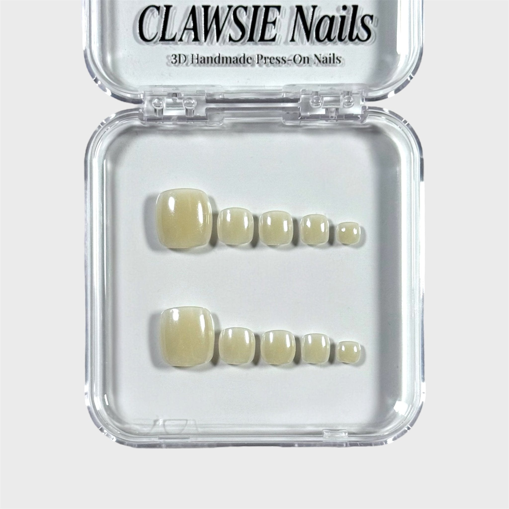 Champagne Silk | 3D Handmade Reusable Press-on Nails | CLAWSIE Nails