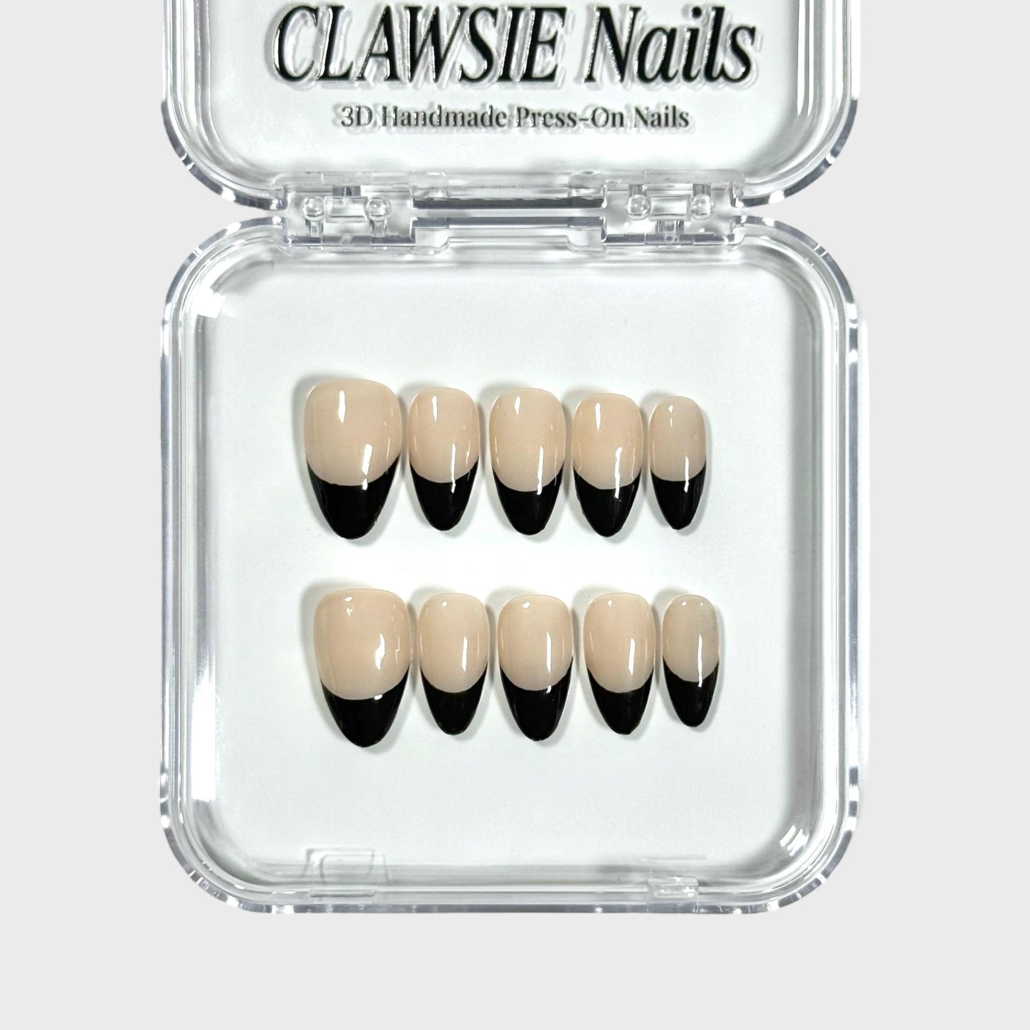 Classic Black | 3D Handmade Reusable Press - on Nails | CLAWSIE Nails